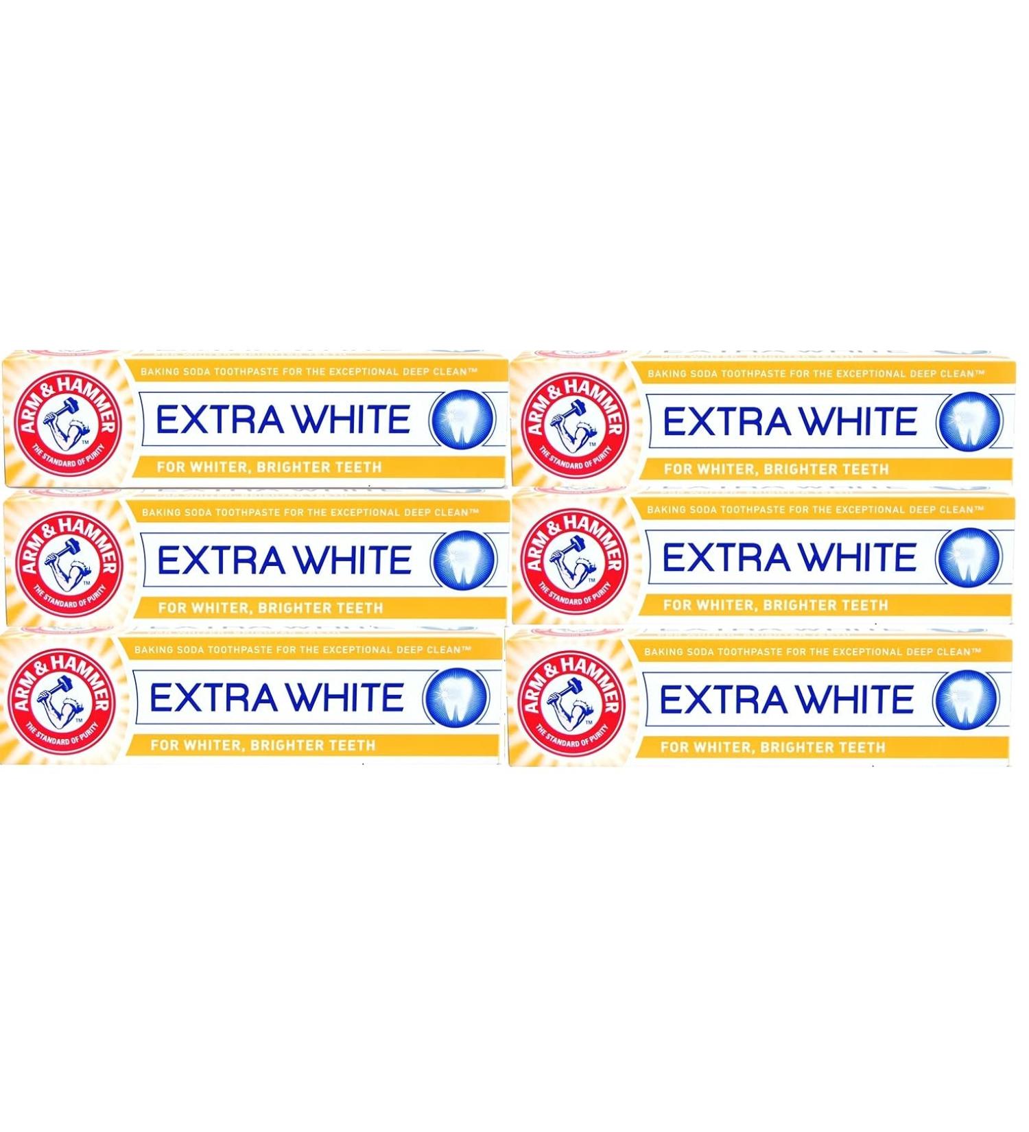 Arm & Hammer Lot de 6 paquets de dentifrice Extra White Complete Care 125 g Sans saveur 125 g (Lot de 6)