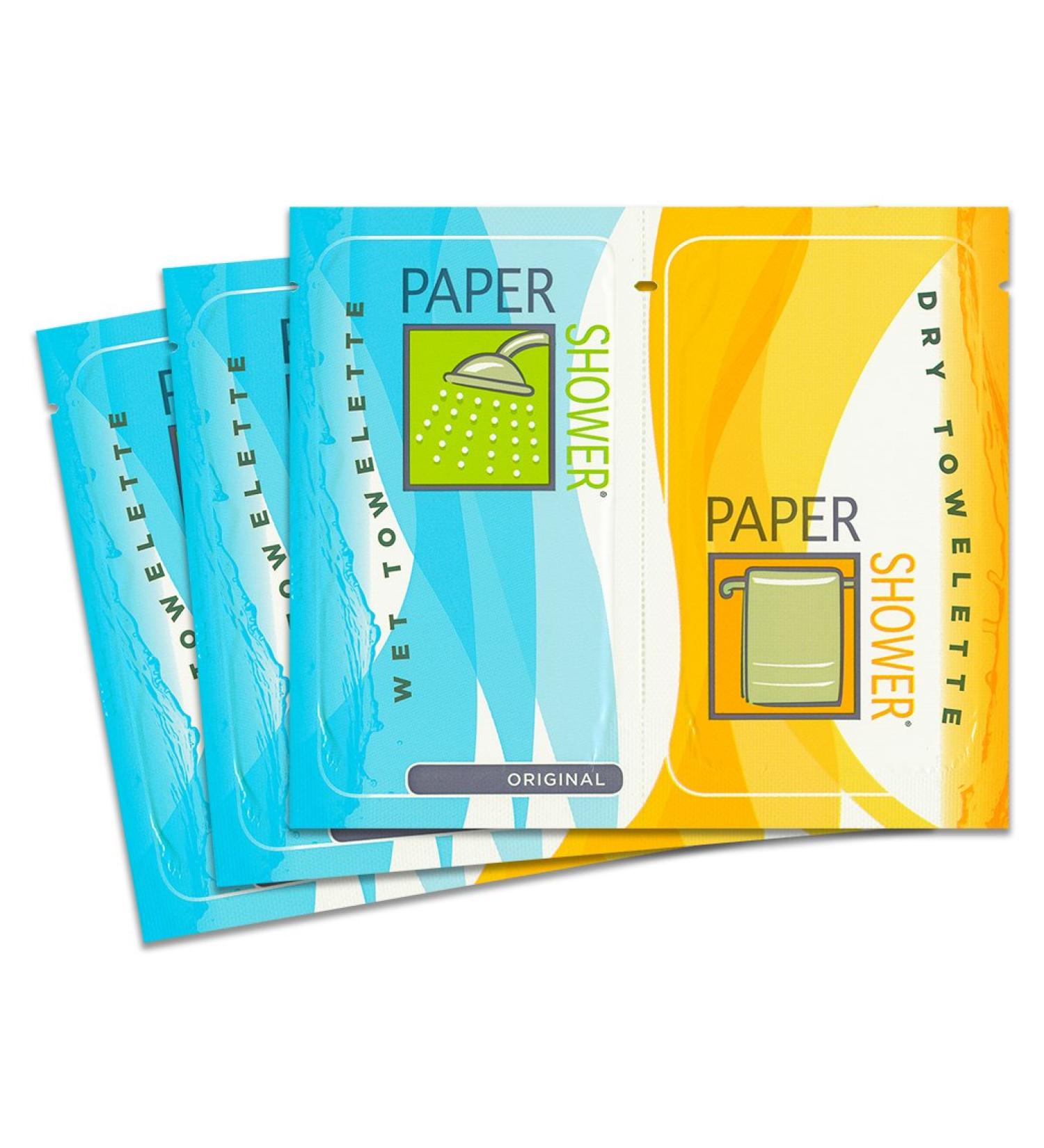 Paper Shower-Original 120 Body Wipe Packs-A Wet And Dry Towel In Each Pack Unscented 120 Count (Pack of 1)