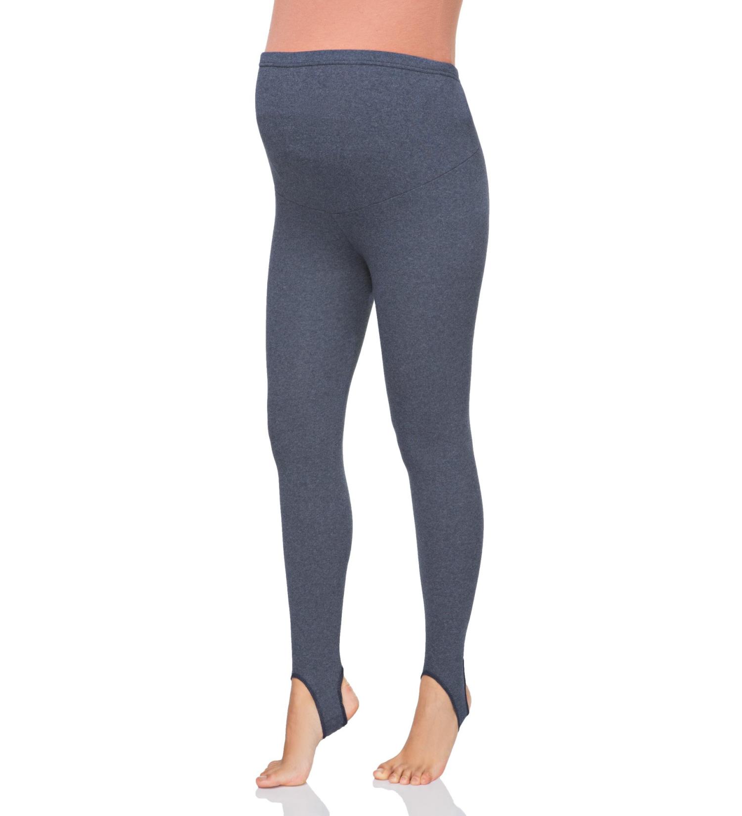 FUTURO FASHION Women's Maternity Fleece Lined Leggings Stirrup Comfortable Pregnancy Winter Cotton Leggings Over Bump Belly Support Stretchy Adjustable High Waisted Pants 8-22 UK 12 Denim