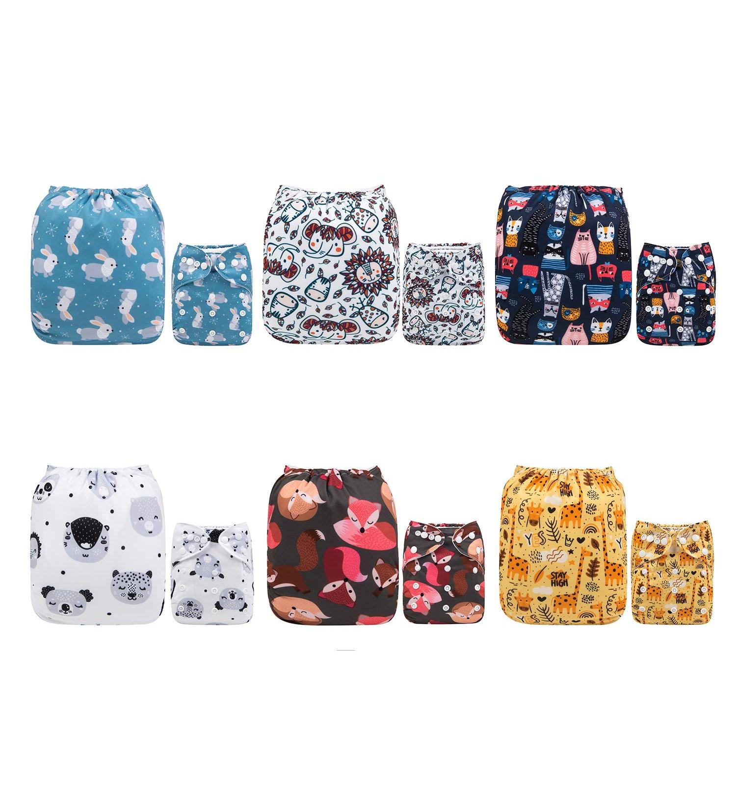 Alva Baby Reusable Washable Diapers | 6 Pack + 12 Inserts - Eco-Friendly & Durable - Buy Online on GoSupps.com