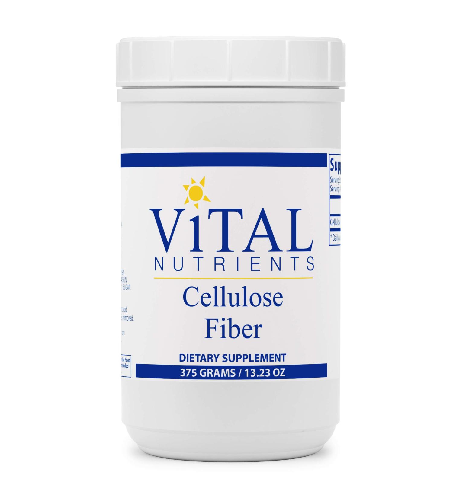 Vital Nutrients Cellulose Fiber 375g - Supports Bowel Function, Digestion Aid - Vegetarian Fiber Supplement - Buy Online on GoSupps.com