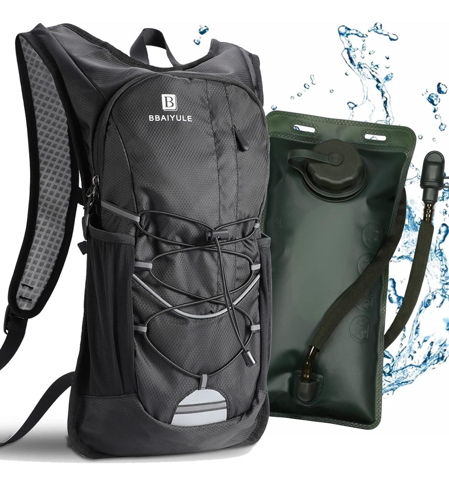 BBAIYULE 2L BPA-Free Drinking Bag & Reflective Bicycle Backpack | Ultralight Running Pack (380g) in Black & Army Green - Buy Online on GoSupps.com