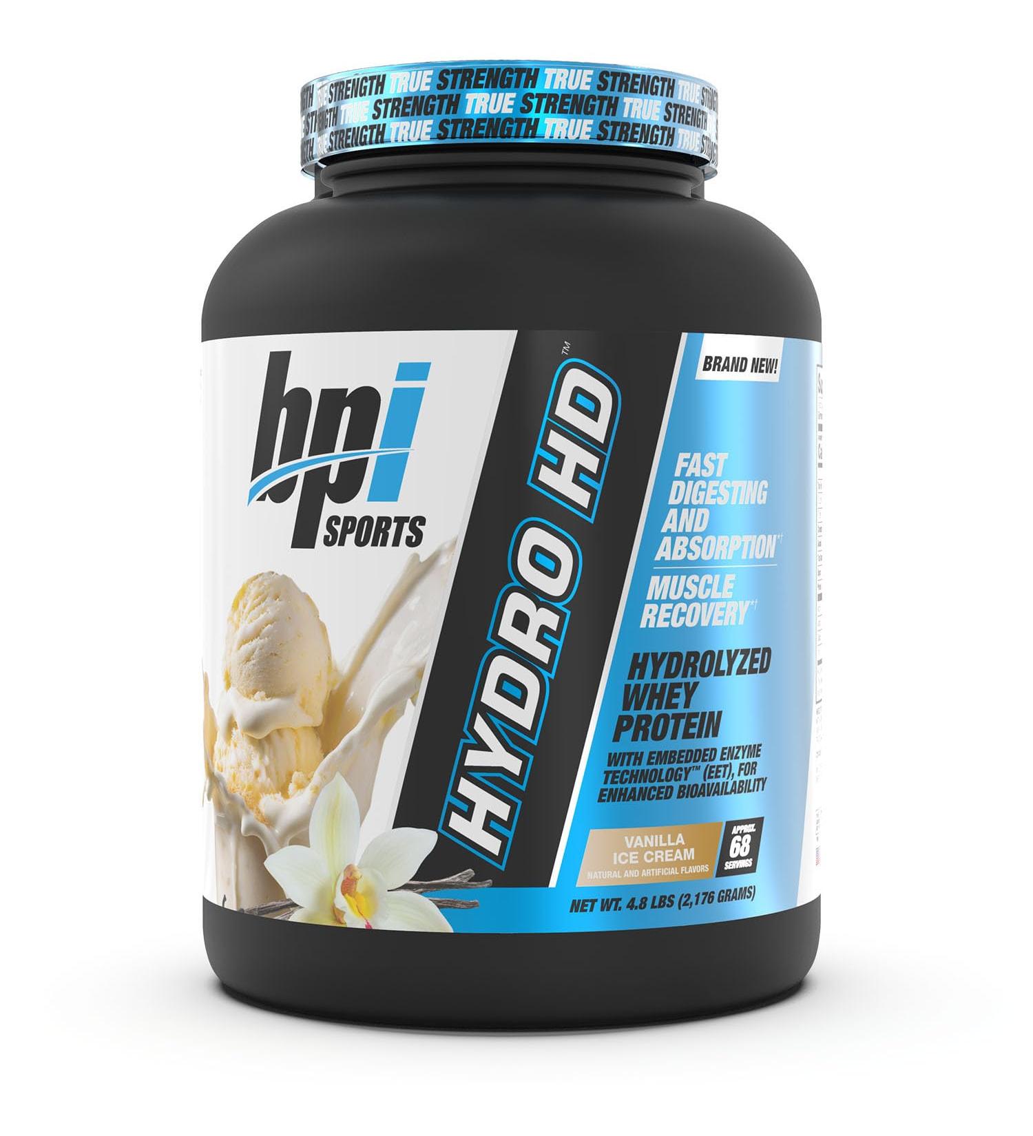 Buy BPI Sports Hydro HD 100% Hydrolyzed Whey Protein Powder - 25g Protein Low Carb Fast Absorbing - Vanilla Ice Cream (68 Servings) | International Shipping Available - Buy Online on GoSupps.com