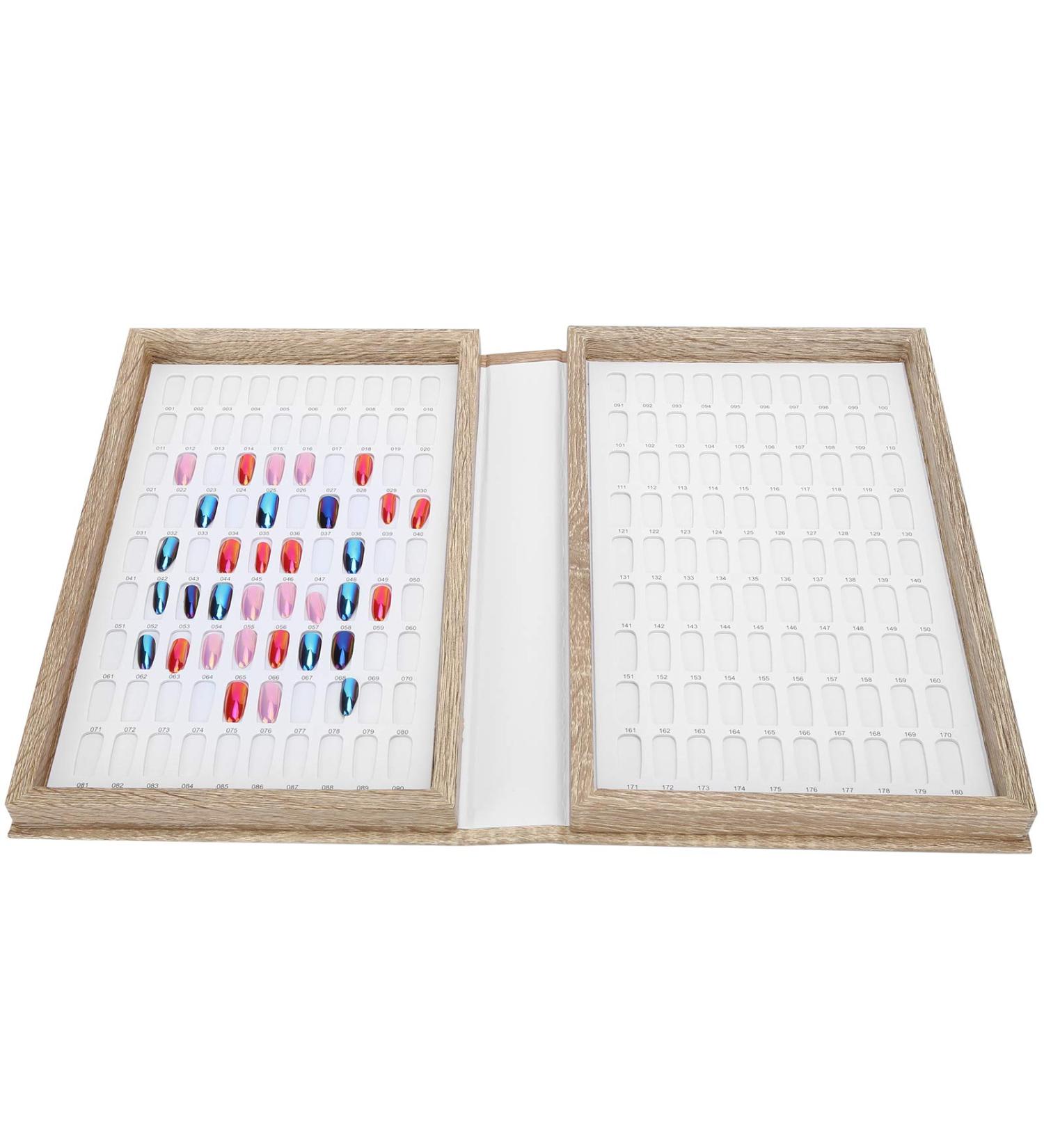  TARSHYRY TARSHYRY Nail Display Book Real Wood Nail Polish Display with Grids 180 Grids Color for Gel Polish Color (Light) - Buy Online on GoSupps.com