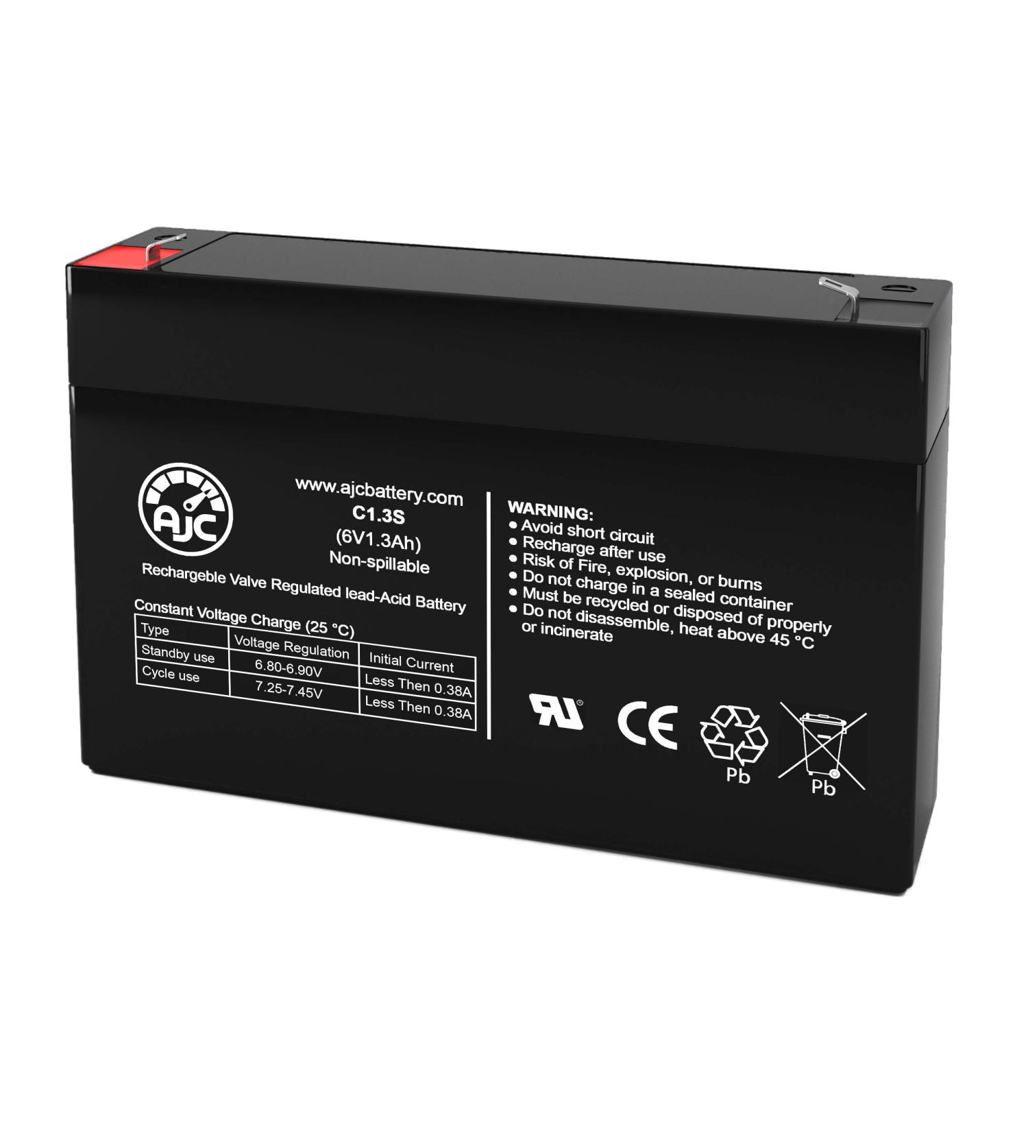 AJC Battery for Enersys NP1.2-6 - 6V 1.3Ah Sealed Lead Acid Battery | International Shipping Available - Buy Online on GoSupps.com