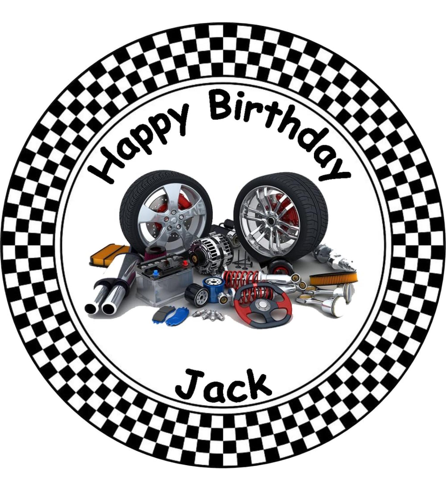 CAR MECHANIC 7.5" PREMIUM Edible ICING Cake Topper DECORATION D6