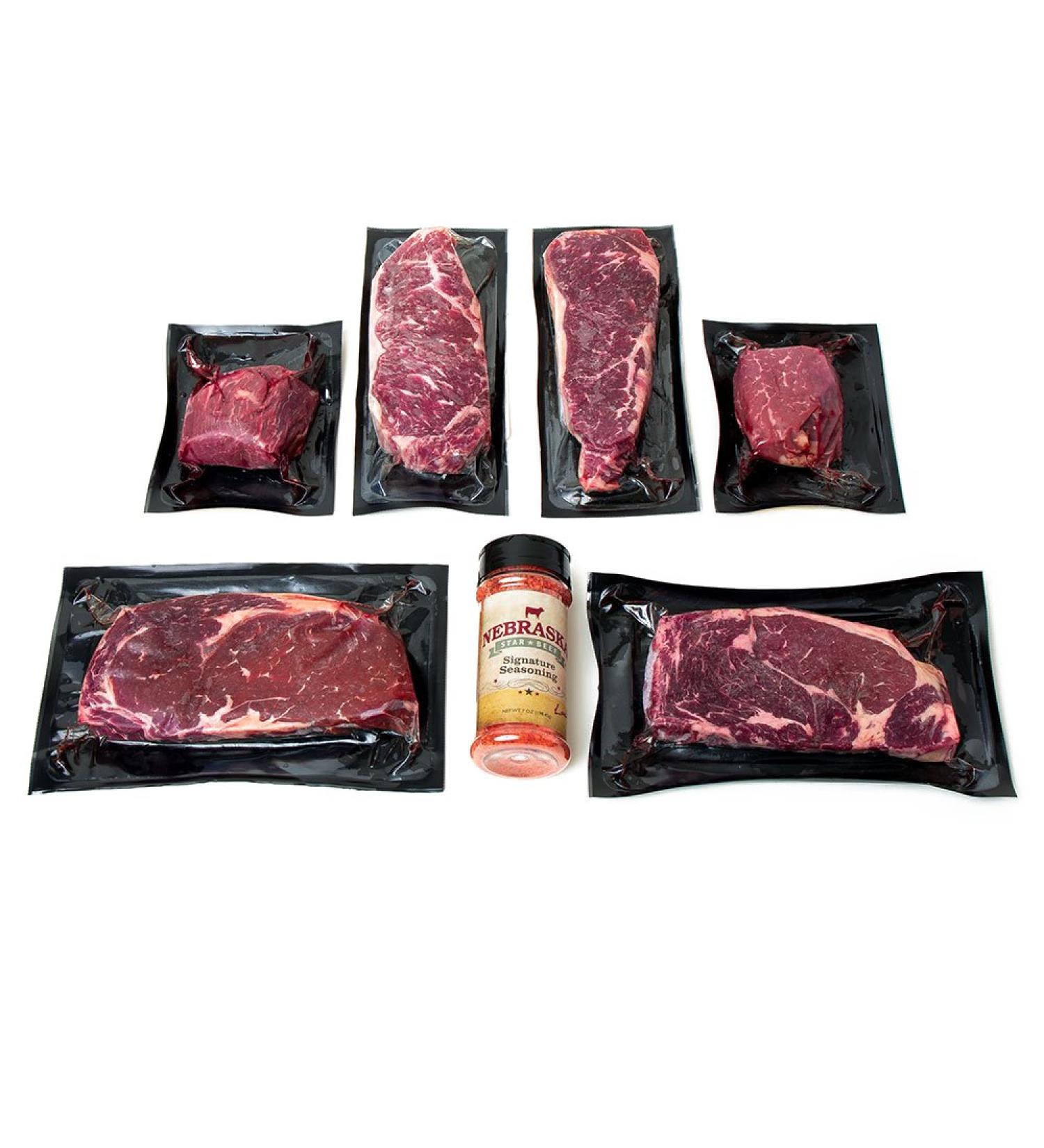 Nebraska Star Beef Aged Premium Angus Ribeye, NY Strip, & Filet Mignon Gift Packages - Gourmet Steaks Delivered to Your Doorstep - Buy Online on GoSupps.com