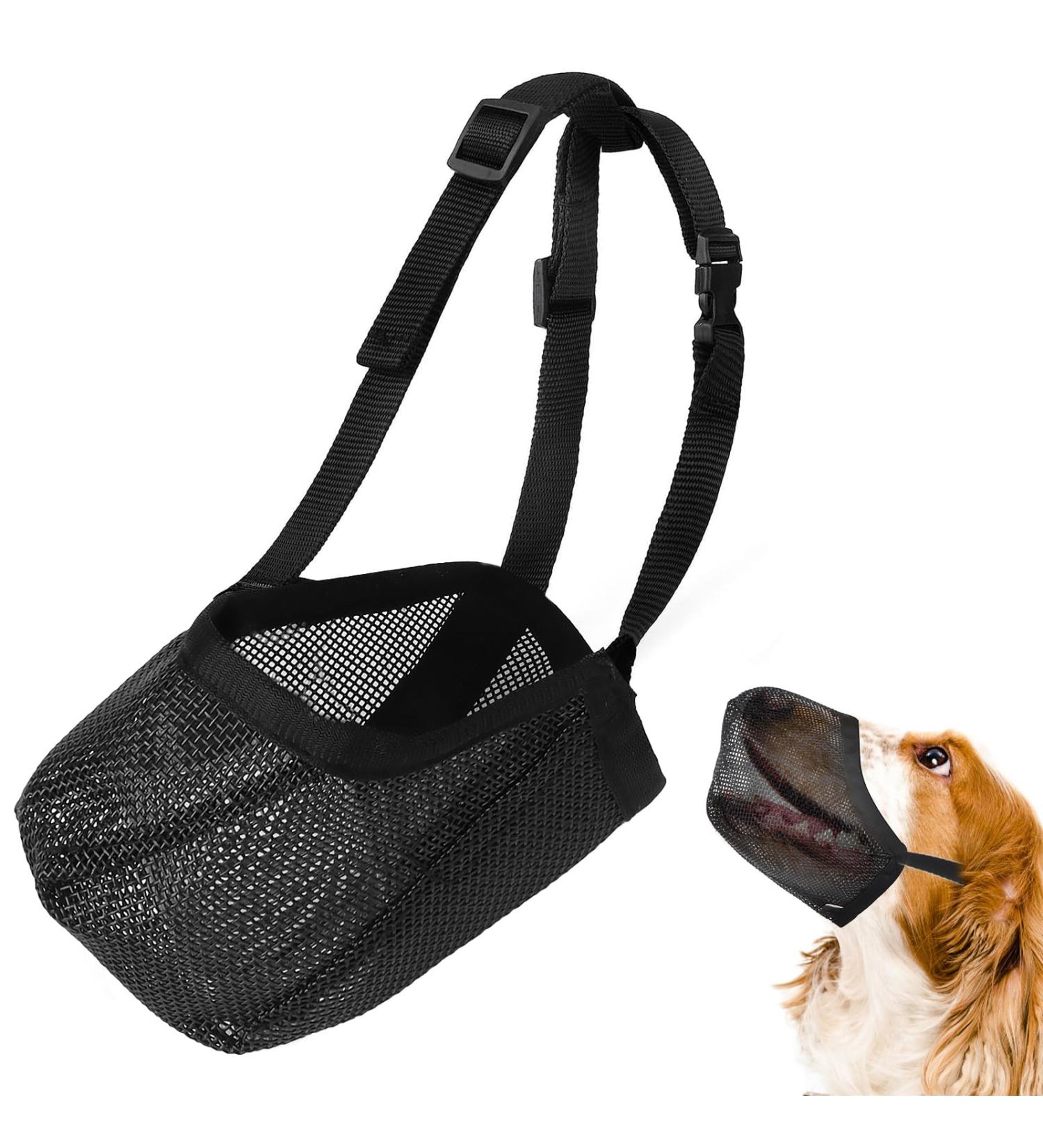Adjustable Dog Muzzle - Anti-Poison Bait Protection for Small Medium & Large Dogs | Soft Mesh Design - Buy Online on GoSupps.com