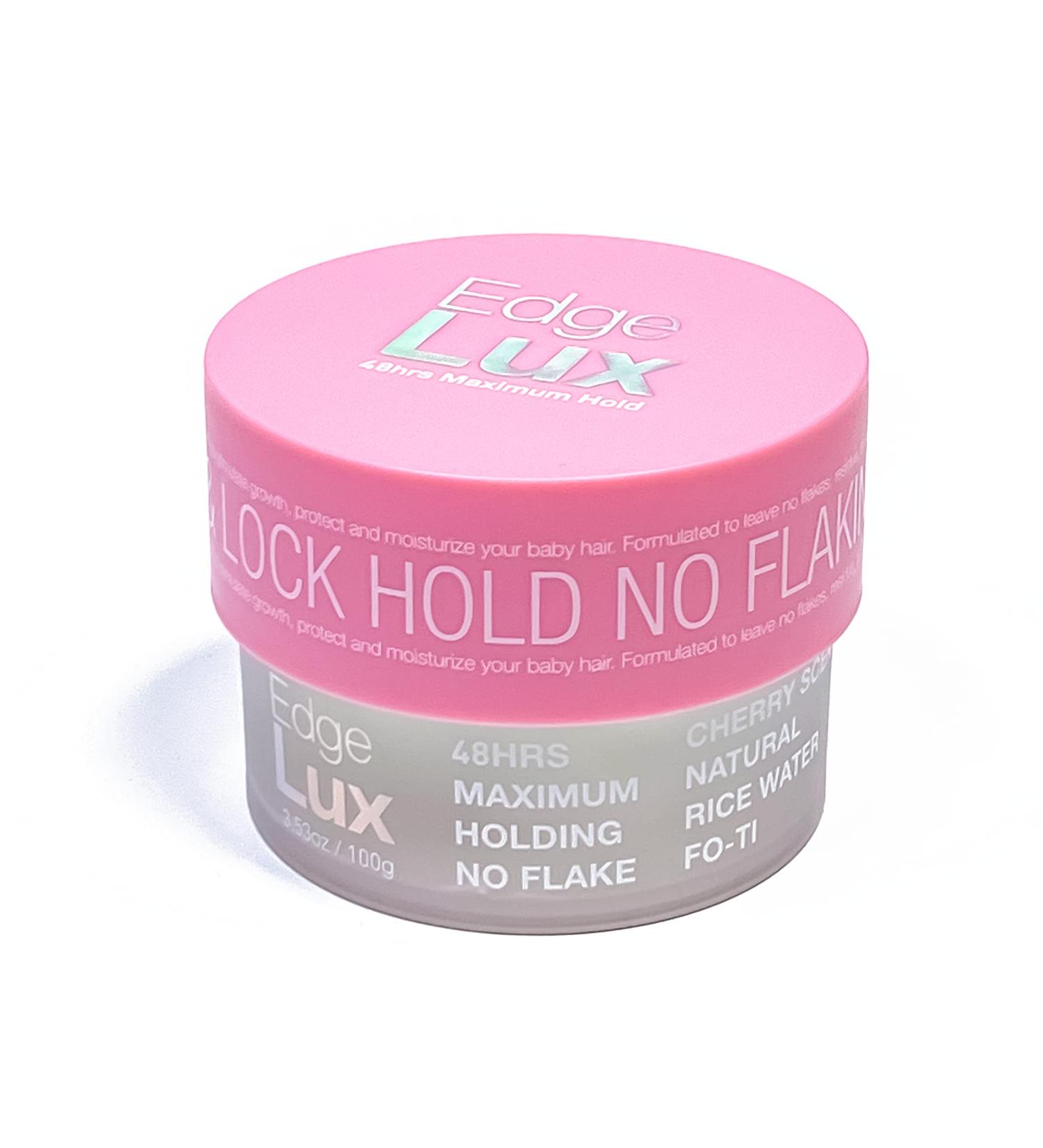Lux Collection Edge Control Wax 48-Hour Maximum Hold - Cherry Scented Hair Gel Tamer | Natural Ingredients - No Flaking - Conditioning Styling (3.53oz) - Buy Online on GoSupps.com