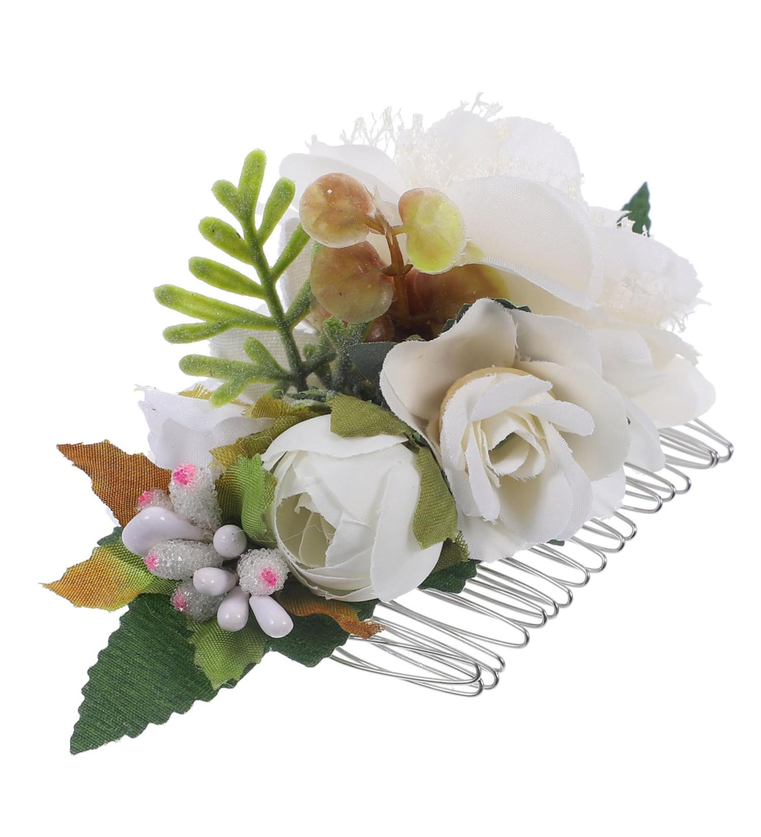 DOITOOL Bridal Hair Accessories Bride Flowers Silk Flower Wedding - Buy Online on GoSupps.com
