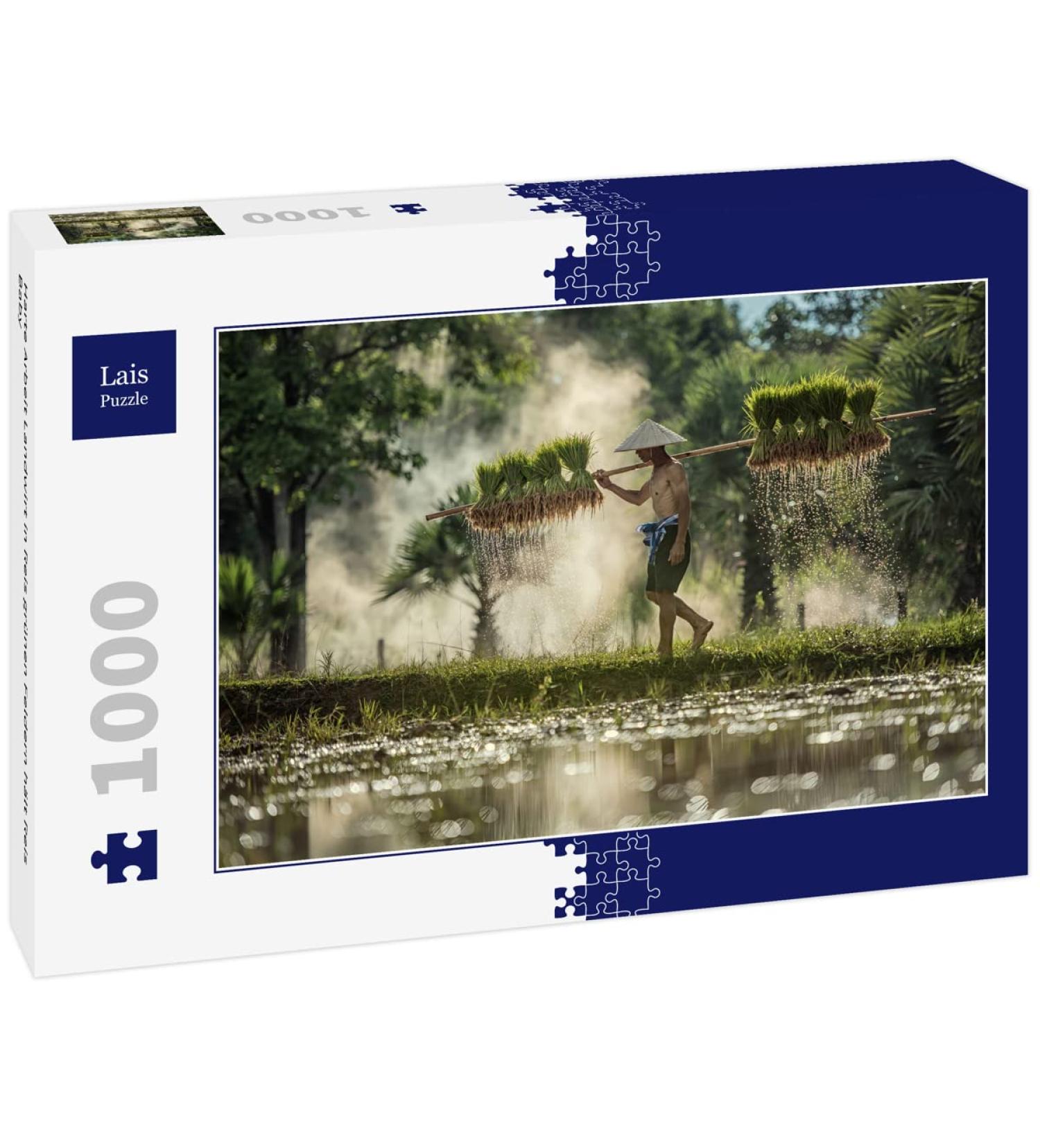 Lais Puzzle Hard labour farmer in rice green fields holding rice baby 1000 pieces - Buy Online on GoSupps.com