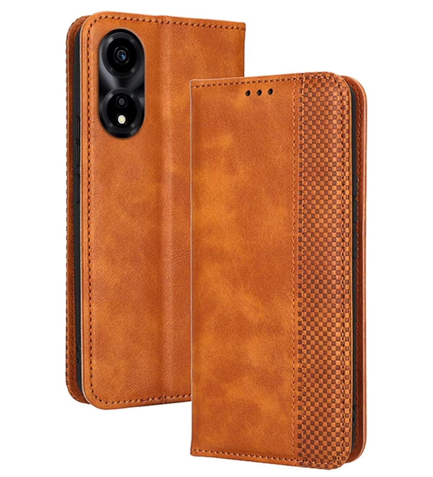 RankOne Flip Leather Case Cover for Honor X5 Plus - Brown | Premium Protection for Your 6.56 Smartphone - Buy Online on GoSupps.com