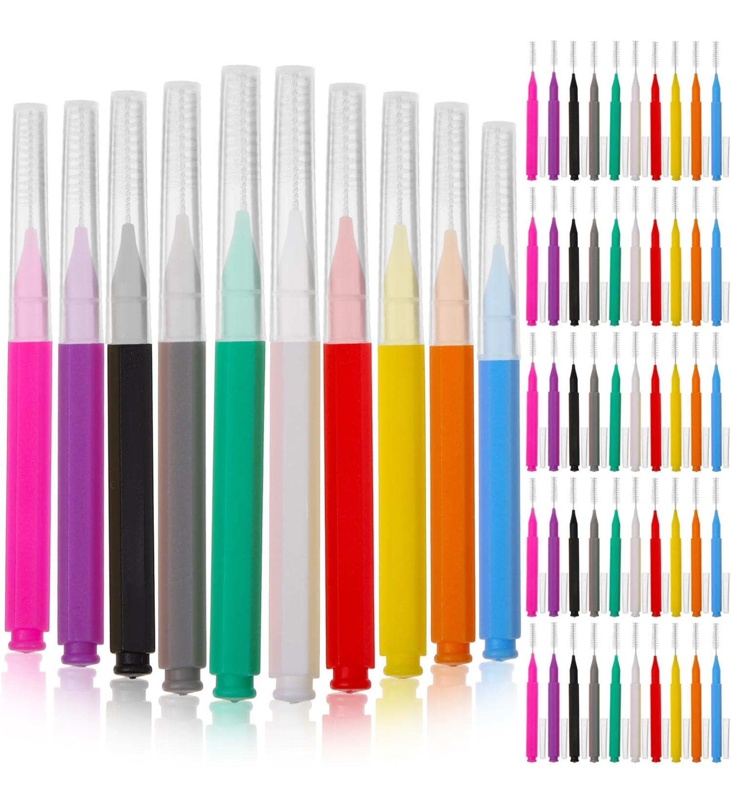 Ipetboom 100 Tooth Flap Head Brushes - Rustproof Interdental & Braces Care Accessories for Healthy Gums | Disposable Toothbrush for Brow Lamination - Buy Online on GoSupps.com