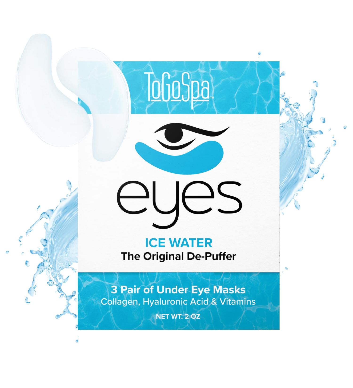 Ice Water EYES by ToGoSpa Premium Anti-Aging Collagen Gel Pads for Puffiness Dark Circles and Wrinkles Under Eye Rejuvenation for Men & Women - 1 Pack - 3 Pair - Buy Online on GoSupps.com