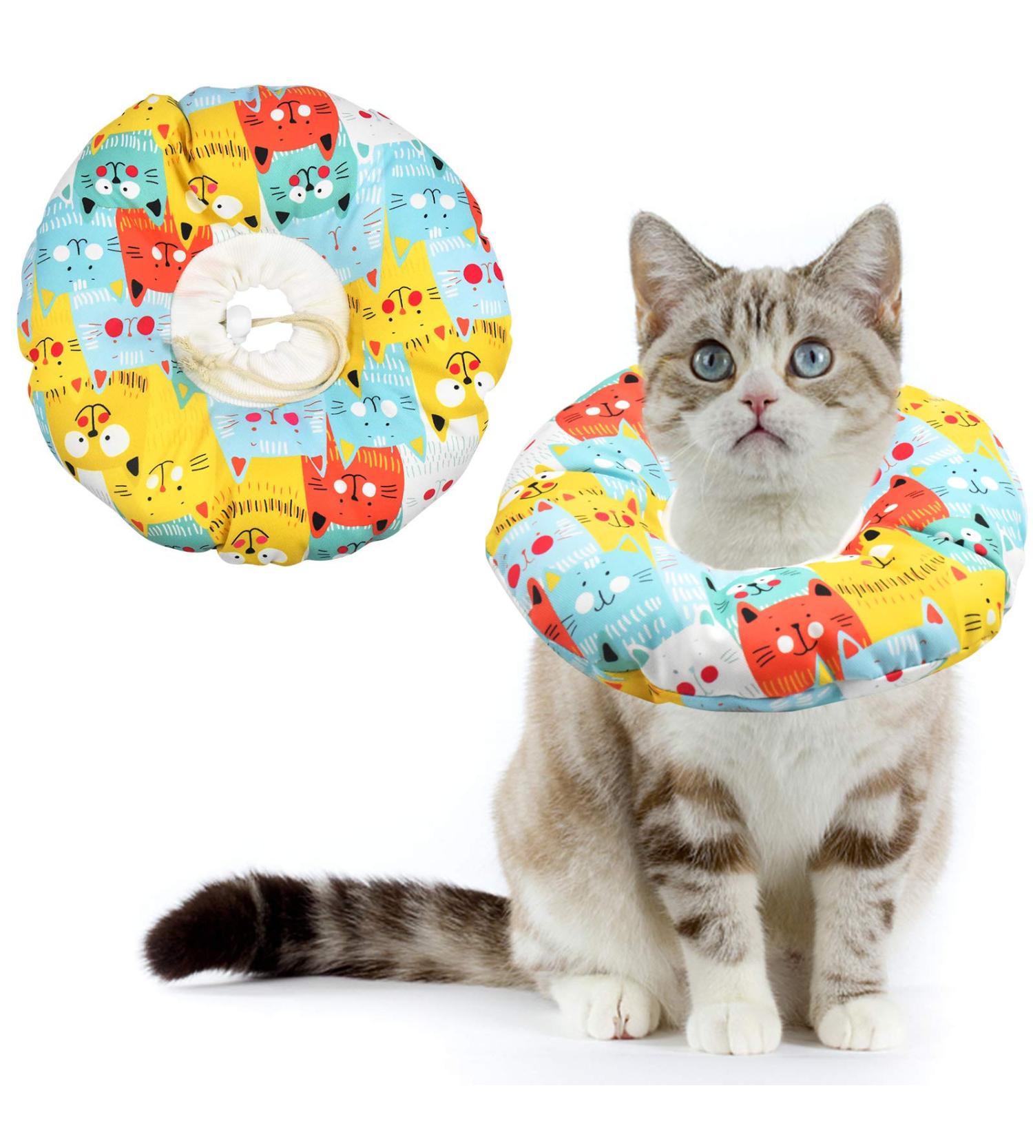 Avodova Adjustable Cat Protective Collar | Soft Cotton Restoring Collar for Cats & Dogs | Durable Hewn Rope Design - Buy Online on GoSupps.com