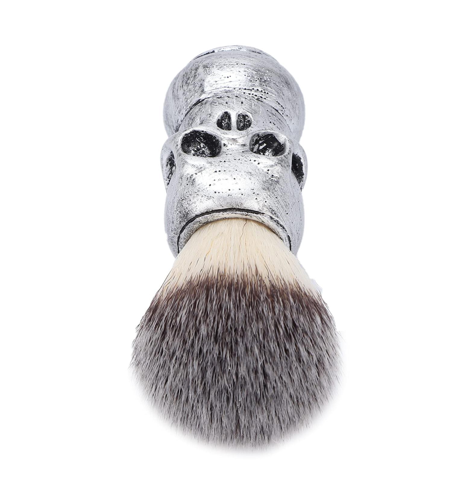 Premium Men's Beard Shaving Brush - Metallic Touch Hair Razor Brush with Creative Skeleton Design - Durable & Stable for Professional Hairdressing - Buy Online on GoSupps.com