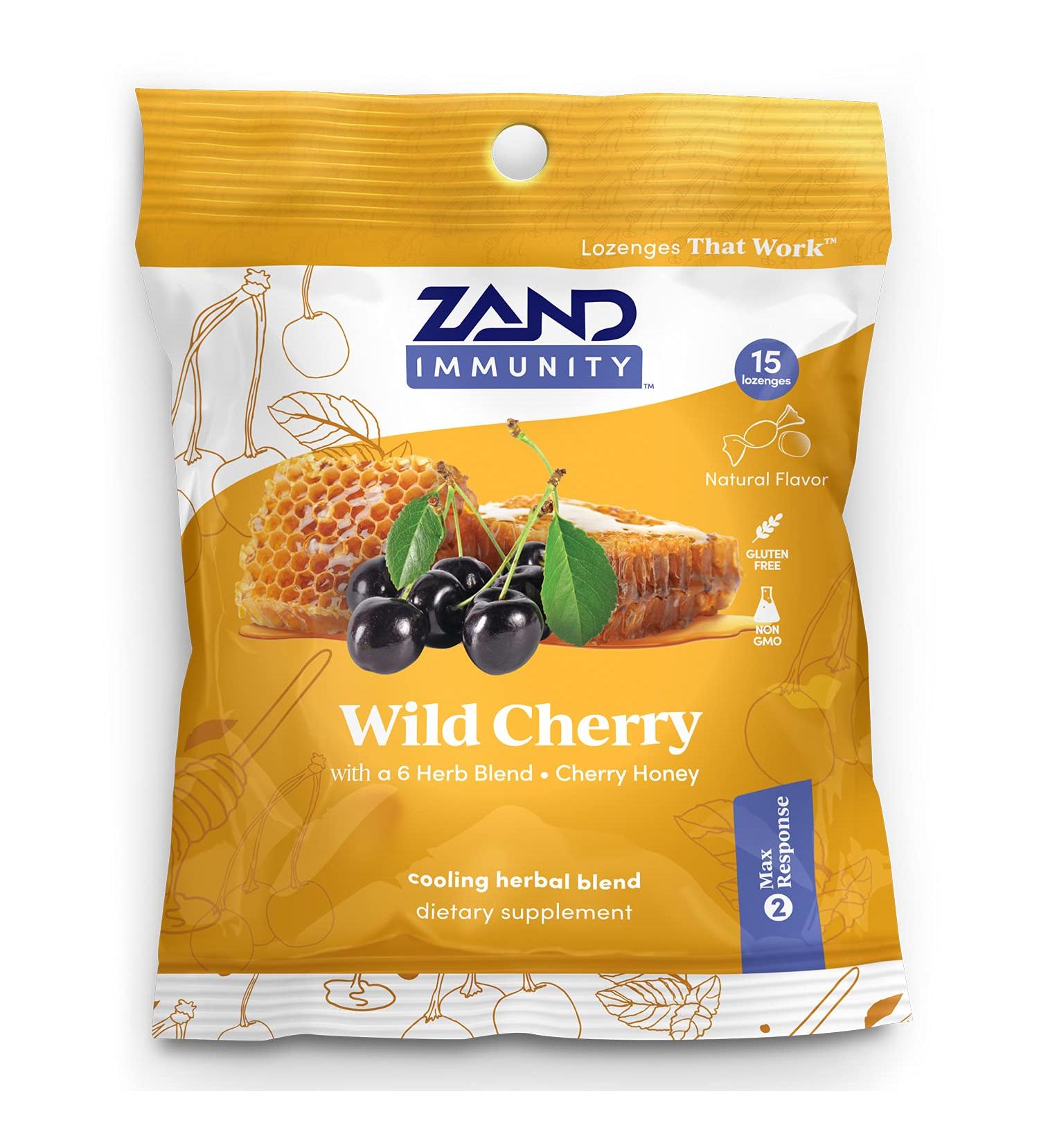 Zand Wild Cherry Honey Soother - 15 Throat Lozenges for Natural Relief - Buy Online on GoSupps.com