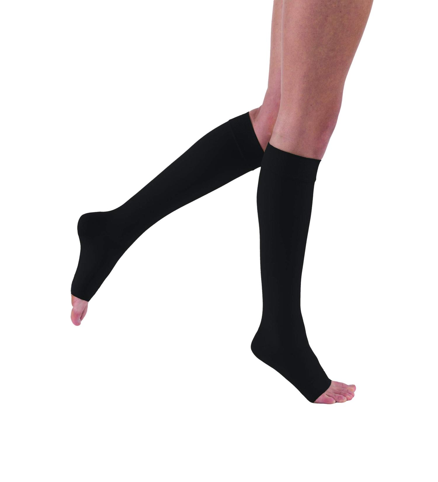 JOBST Relief Knee High Compression Stockings 20-30 mmHg - Open Toe Black X-Large Petite (1 Pair) - International Shipping Available - Buy Online on GoSupps.com