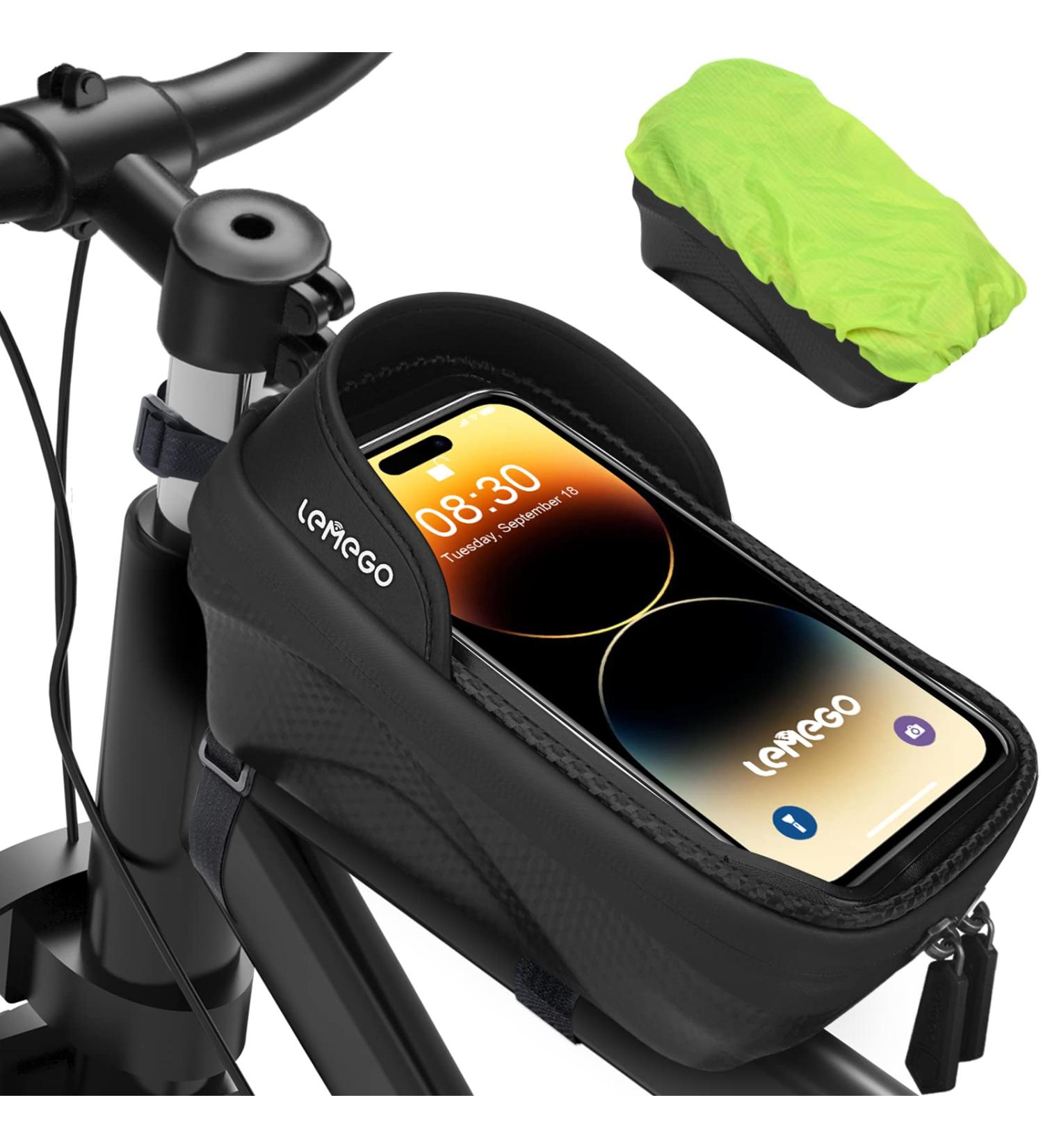 Waterproof Bicycle Bag for Smartphones up to 7.2 inches | Frame Pocket Bike Cell Phone Holder with TPU Touchscreen & Rain Hood - Buy Online on GoSupps.com
