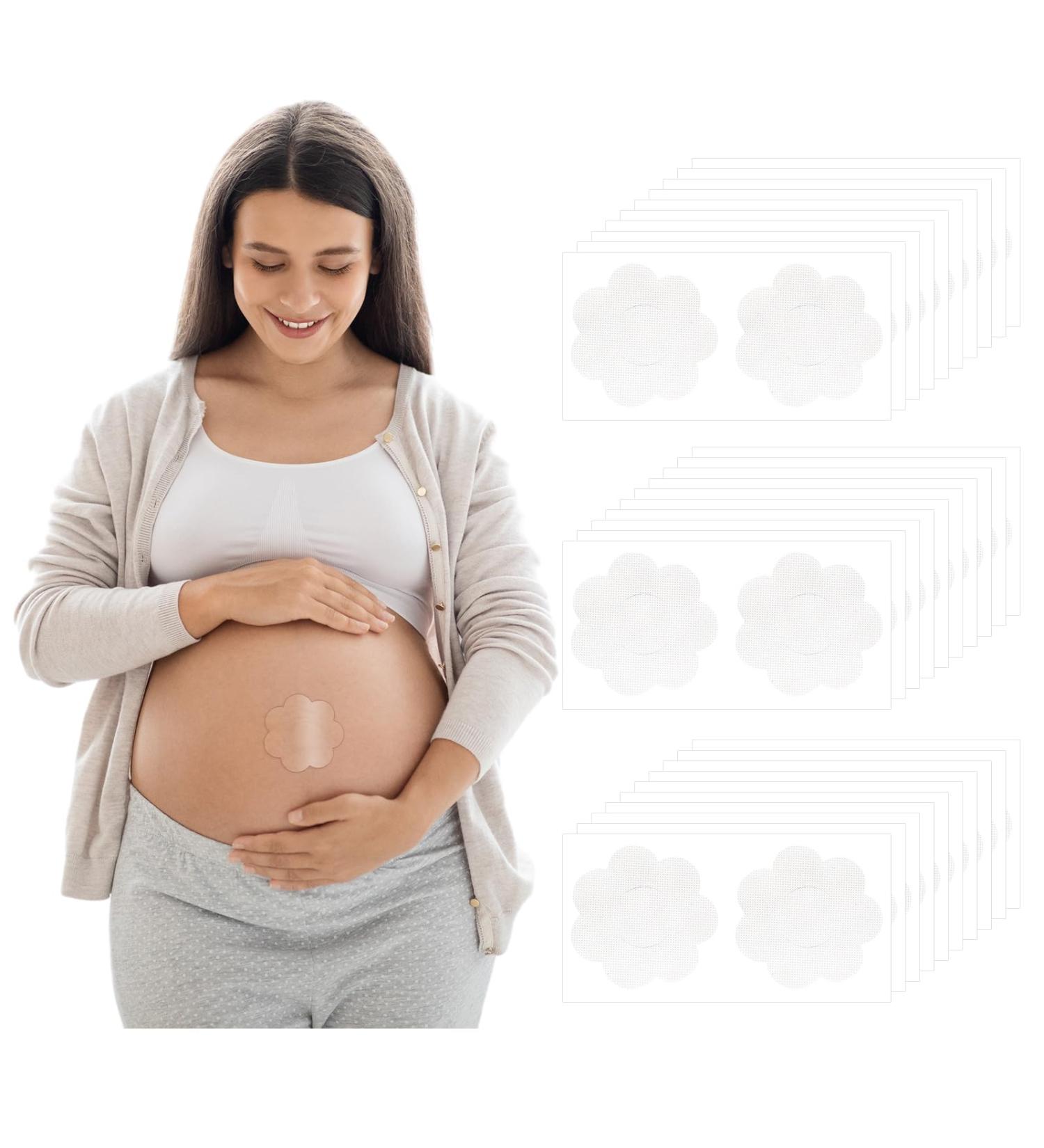 30 Pcs Pregnancy Belly Button Cover Patch 2.16" Reusable Washable Hide Belly Button Cover for Maternity Pregnancy (Flower-shaped Transparent White) Flower-shaped Transparent - Buy Online on GoSupps.com