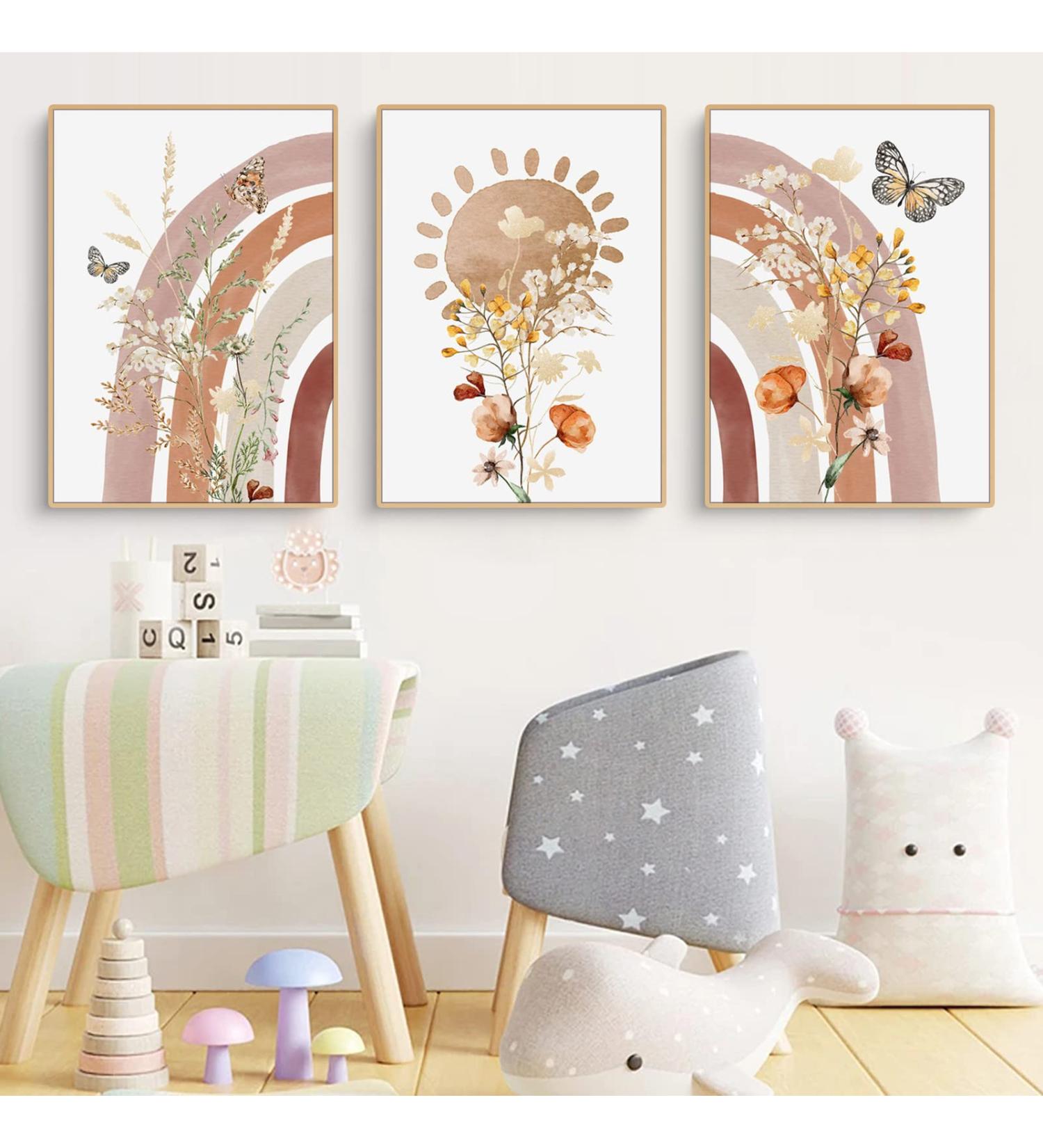 Herfair 3er Set Kinderzimmer Deko Rainbow Sunflower & Butterfly Poster Bilder | M dchenzimmer Dekoration (30x40cm) - Buy Online on GoSupps.com