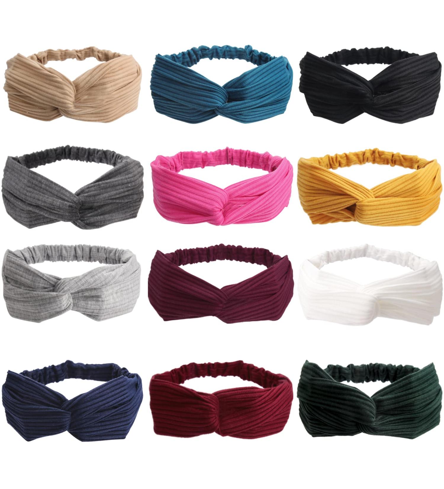 YARIEW Women's Headbands 12Pcs - No Slip Knotted Turban Fashion Hair Accessories - Buy Online on GoSupps.com