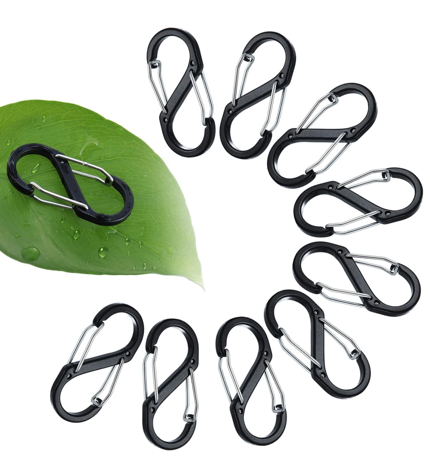Mini Black Aluminum Carabiner Snap Hook for Fishing/Camping - Outdoor Sports Keychain - Buy Online on GoSupps.com