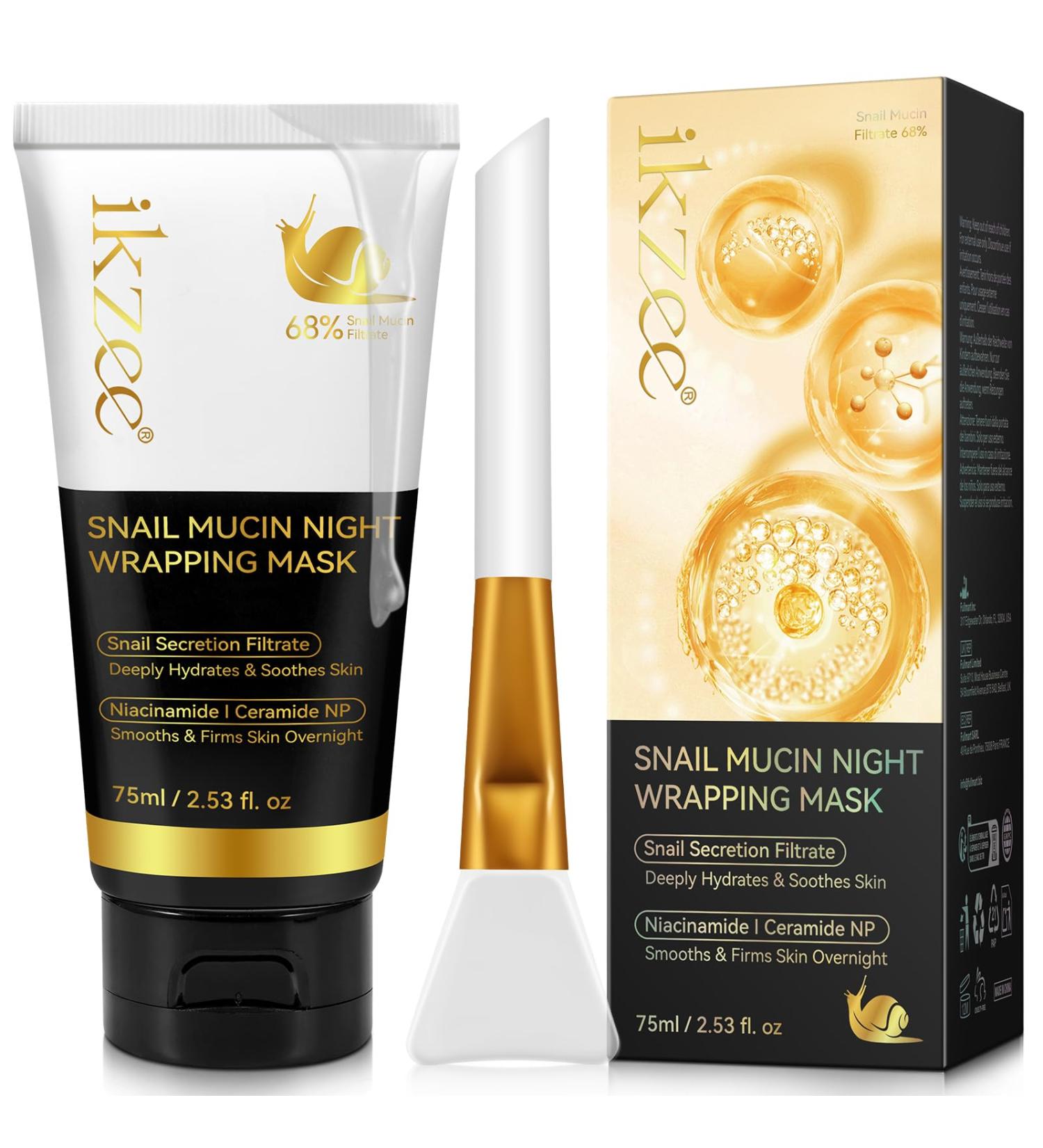 Onznoz Snail slime sleeping mask natural snail slime extract sleeping mask for the night antiwrinkle provides deep moisture soothes the skin smooth 75 ml - Buy Online on GoSupps.com