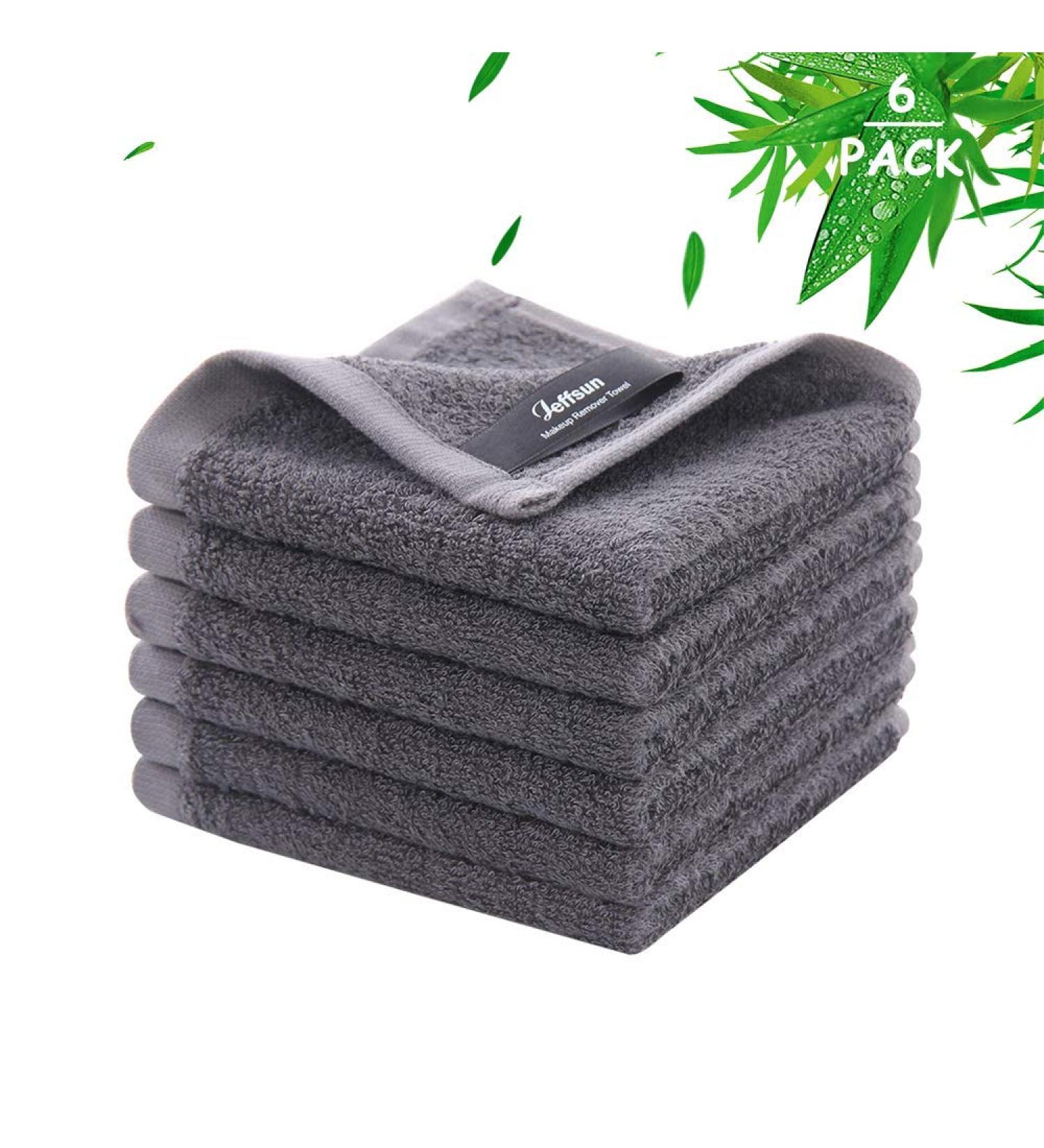 Bamboo Wash Cloths - Jeffsun Makeup Remover and Facial Cleansing Cloths for Delicate Skin - Super Soft Baby Washcloths (10X10 inch, Pack of 6) - Buy Online on GoSupps.com