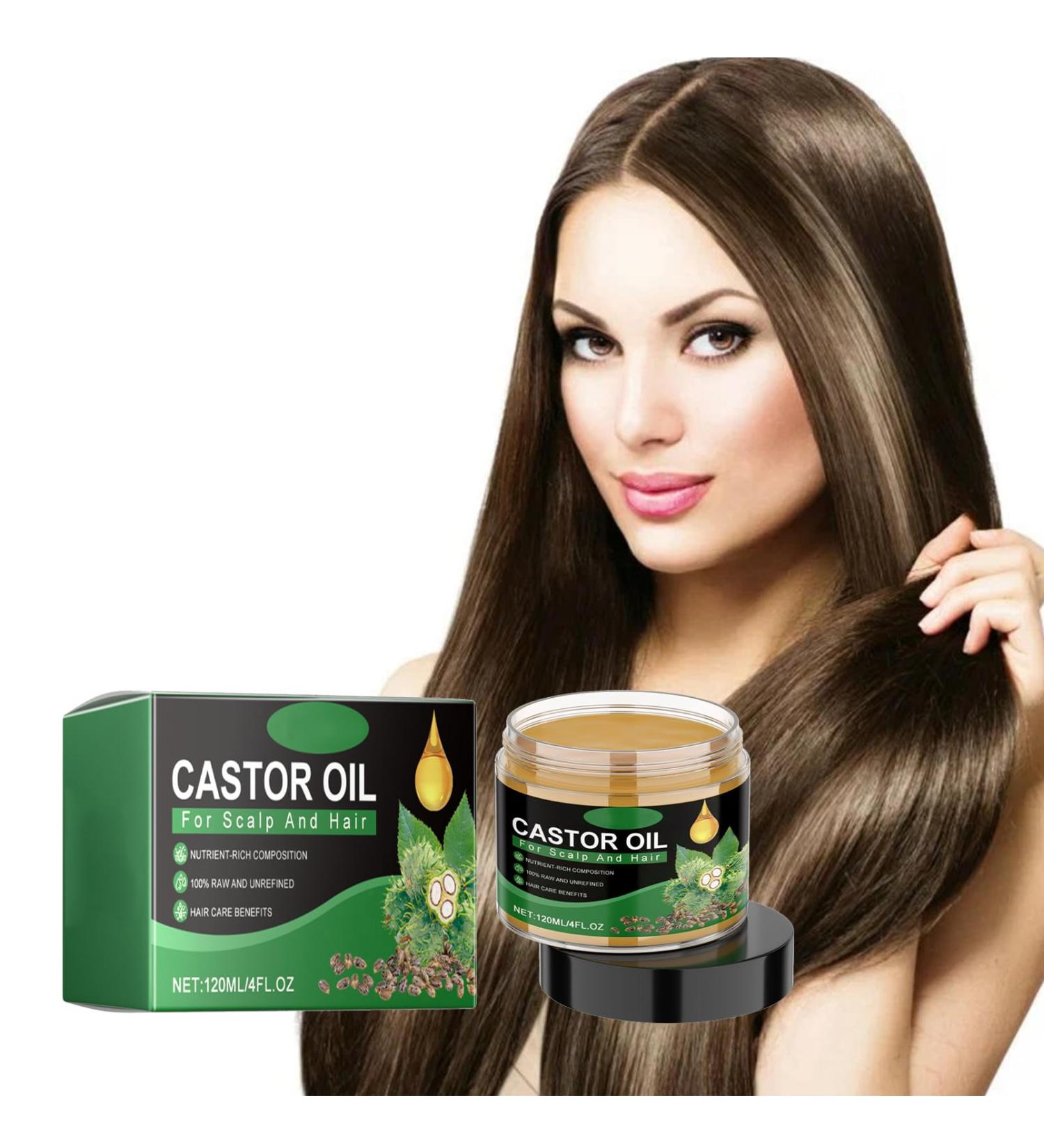Raw Castor Oil for Hair Growth 120ml Castor Oil Pure Butter Hair Conditioner for Damage Protective Moisture Recovery Miracle Oil for Healthier Thicker Fuller Hair - Buy Online on GoSupps.com