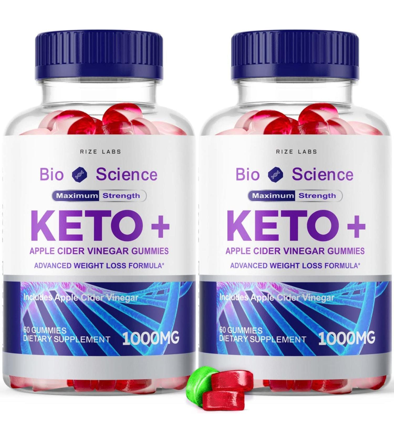 (2 Pack) Bio Science Keto Gummies for Weight Loss - Extra Strength Advanced Formula with Apple Cider Vinegar - 120 Gummies - Buy Online on GoSupps.com