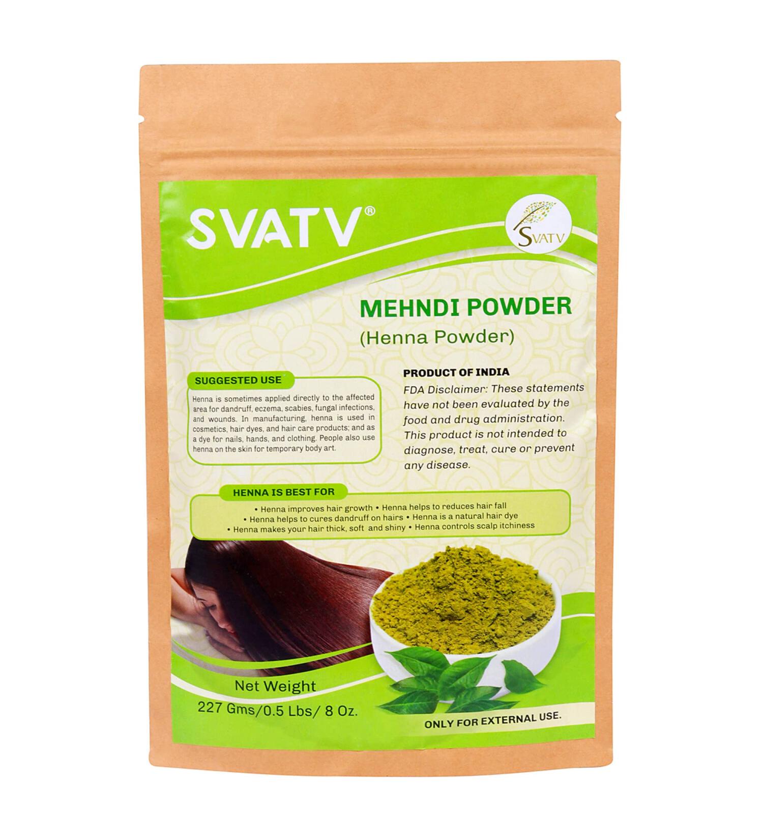 SVATV Natural Henna Hair Color with 9 Herbs | Eco-Friendly Mehndi for Vibrant Hair | 227g | 100% Natural Hair Dye - Buy Online on GoSupps.com
