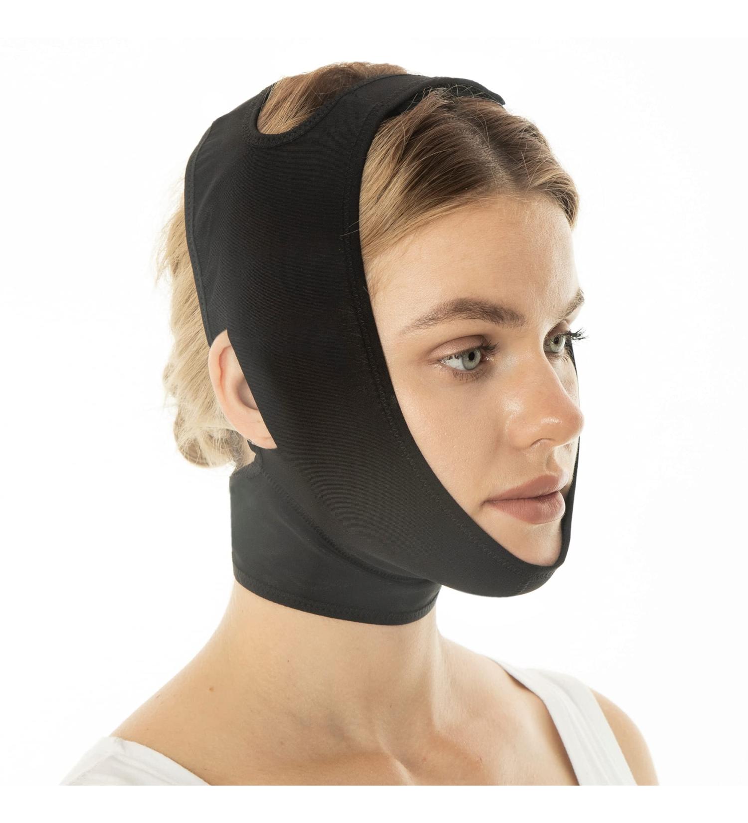 Post Surgery Neck Chin Compression Bandage Wrap for Face Slimming & Jowl Tightening - Neck Coverage Chin Lifting Strap (S) - Buy Online on GoSupps.com