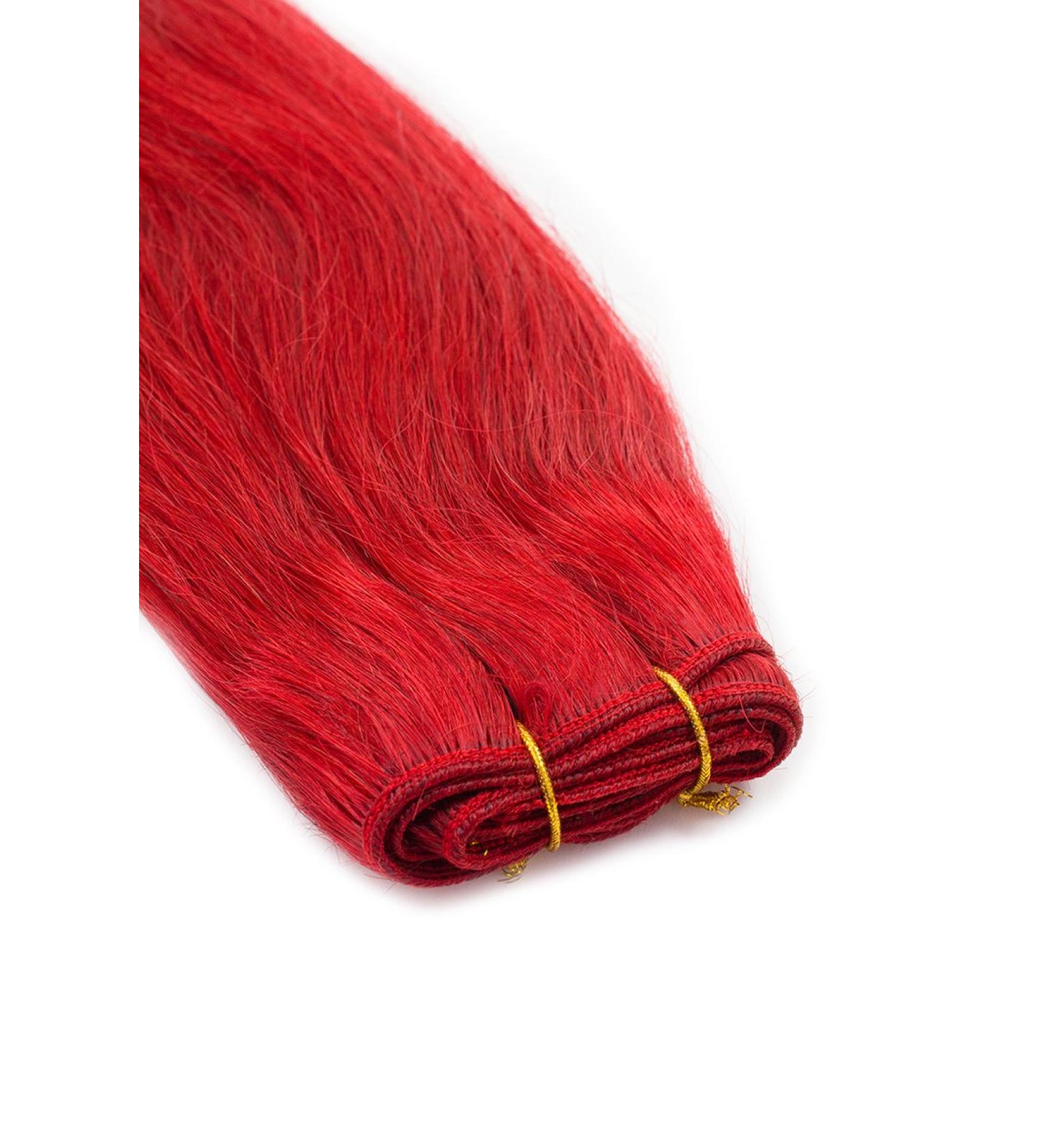 Buy Glamxtensions Weft Extensions - 100% Remy Indian Real Hair 45cm (#740 Dark Red) - Quality Hair Extensions for Sewing & Styling - Buy Online on GoSupps.com