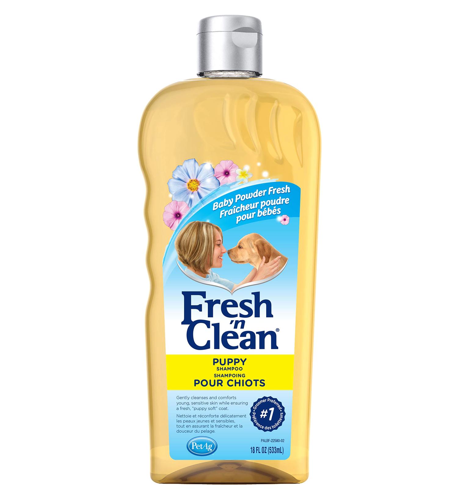 PetAg Fresh 'n Clean Puppy Shampoo - Baby Powder Fresh Scent - 18 fl oz for Soft, Vibrant & Healthy Coat - Buy Online on GoSupps.com