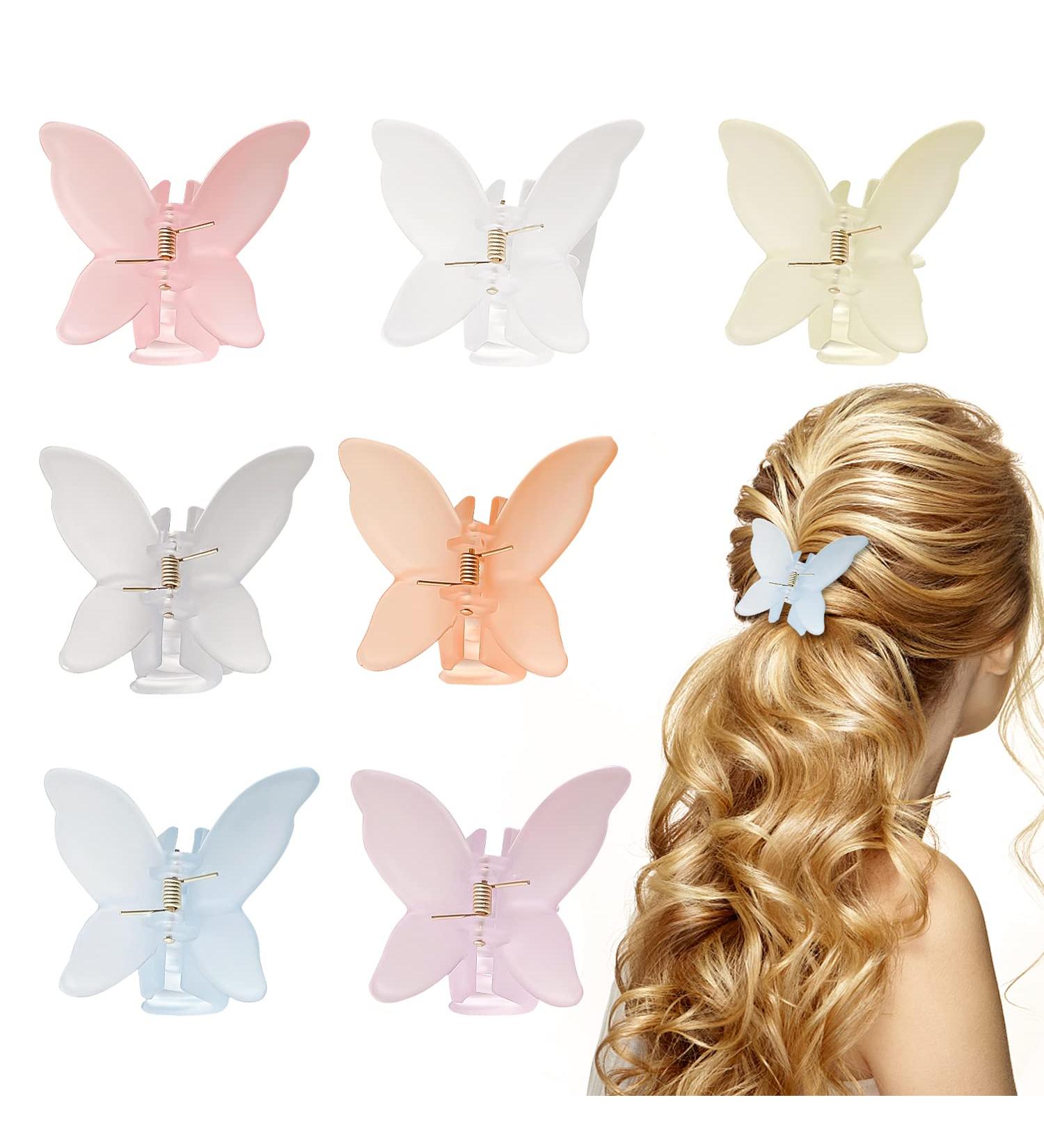 Hair Claw Butterfly Jaw Clips Girls Hair Clips SUPRROW Hair Accessories for Girls and Women (Mixed color 7 pack) - Buy Online on GoSupps.com