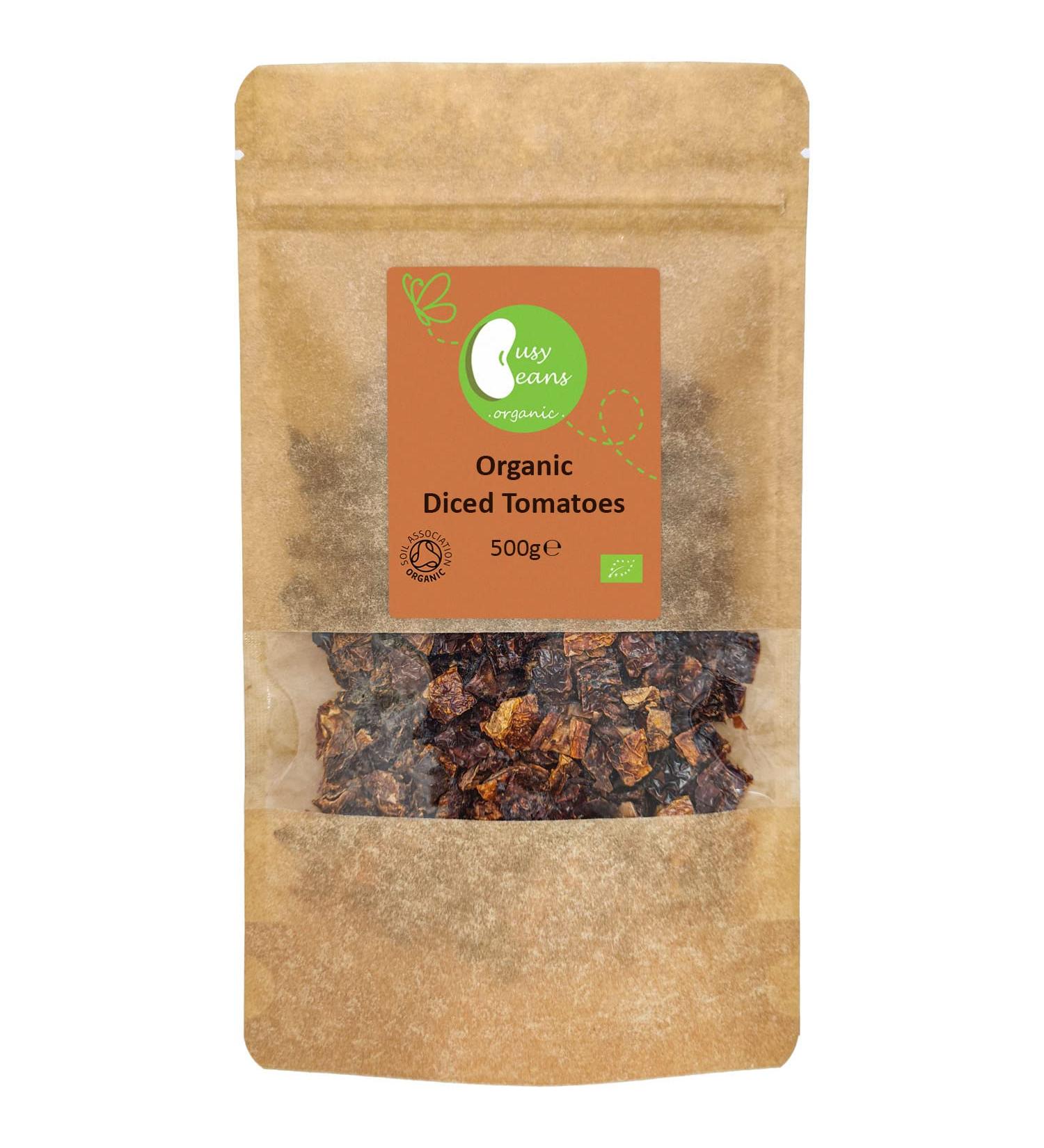 Organic Sun Dried Diced / Chopped Tomatoes - Certified Organic- by Busy Beans Organic (500g) - Buy Online on GoSupps.com