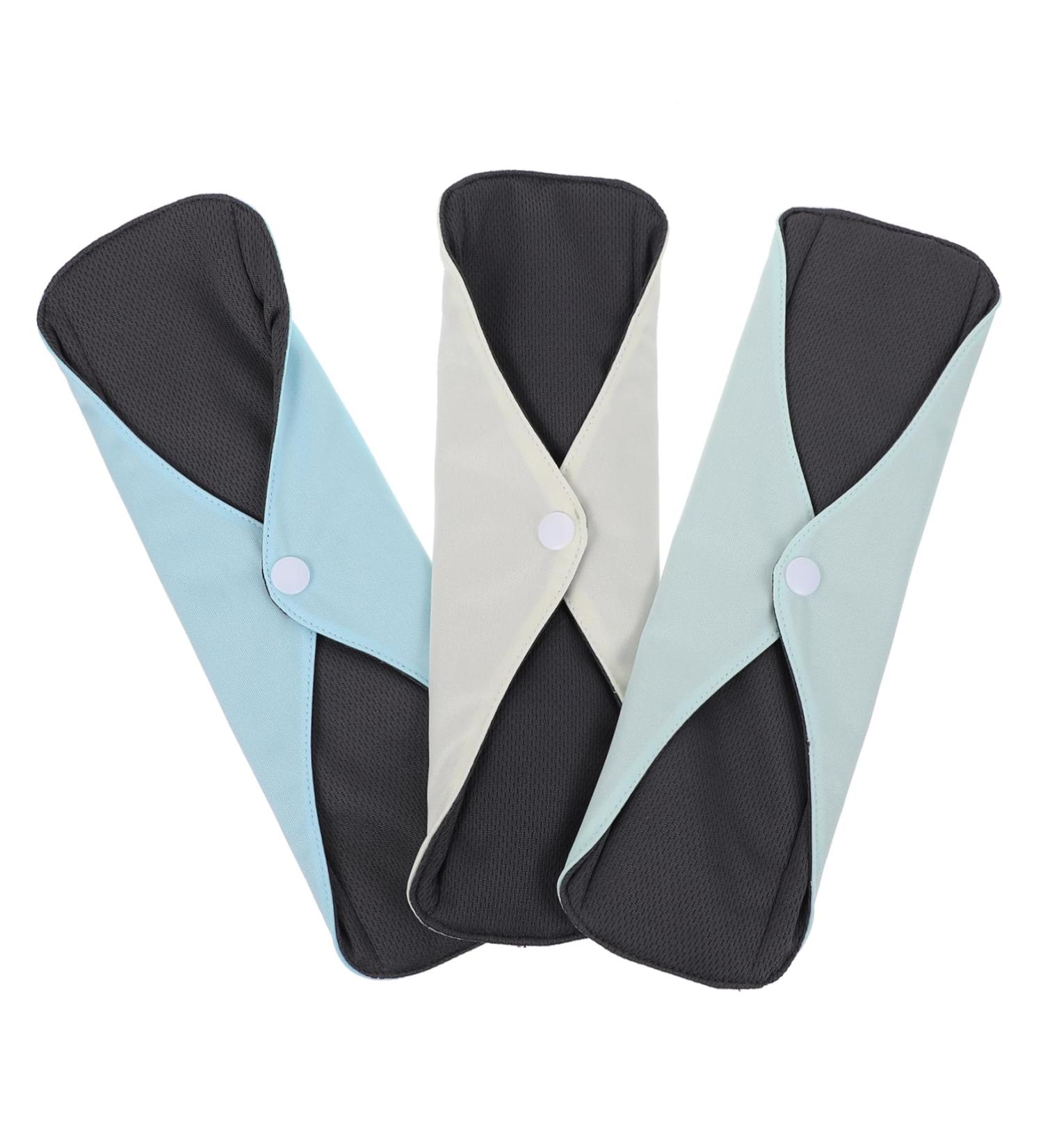 Hemoton 3Pcs Washable Cloth Menstrual Pads Set - Durable Sanitary Napkins for Women with Wings - Aunt Towel Liner Pul - Buy Online on GoSupps.com