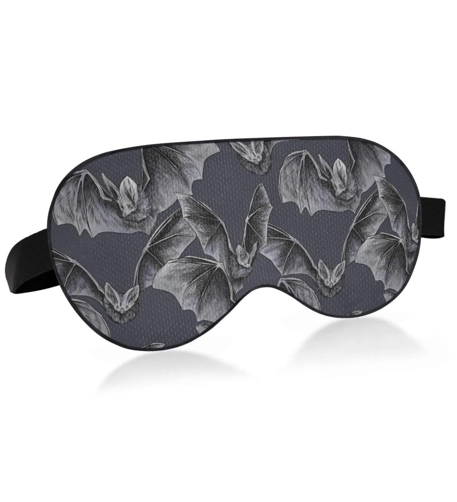 Watercolor Bat Sleep Mask | Adjustable Light Blocking Eye Mask for Sleep Travel & Naps - Perfect for Halloween - Buy Online on GoSupps.com