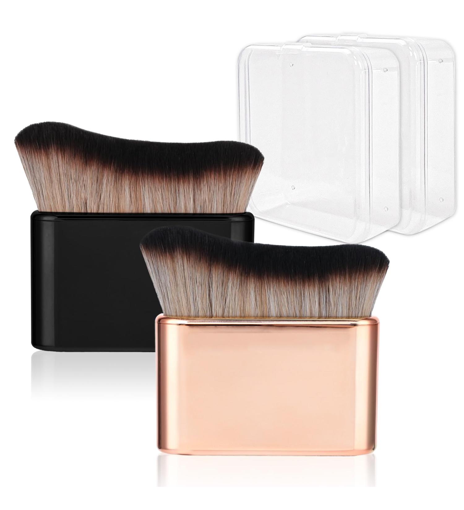 2 Pcs Self Tan Brush Body Makeup Brush Kabuki Brush for Self Tanner Body Shimmer Brush Foundation Applicator Leg and Body Makeup Blending Brush for Legs Arms Neck Back Body Face (Black Rose Gold) - Buy Online on GoSupps.com