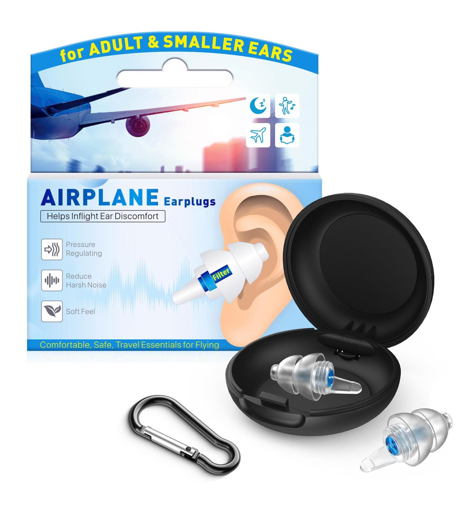 Best Ear Plugs for Airplane Pressure Relief & Ear Pain - Comfortable Reusable Earplugs for Adults & Kids 12+ - 25dB Noise Reduction - Travel Essentials - Buy Online on GoSupps.com