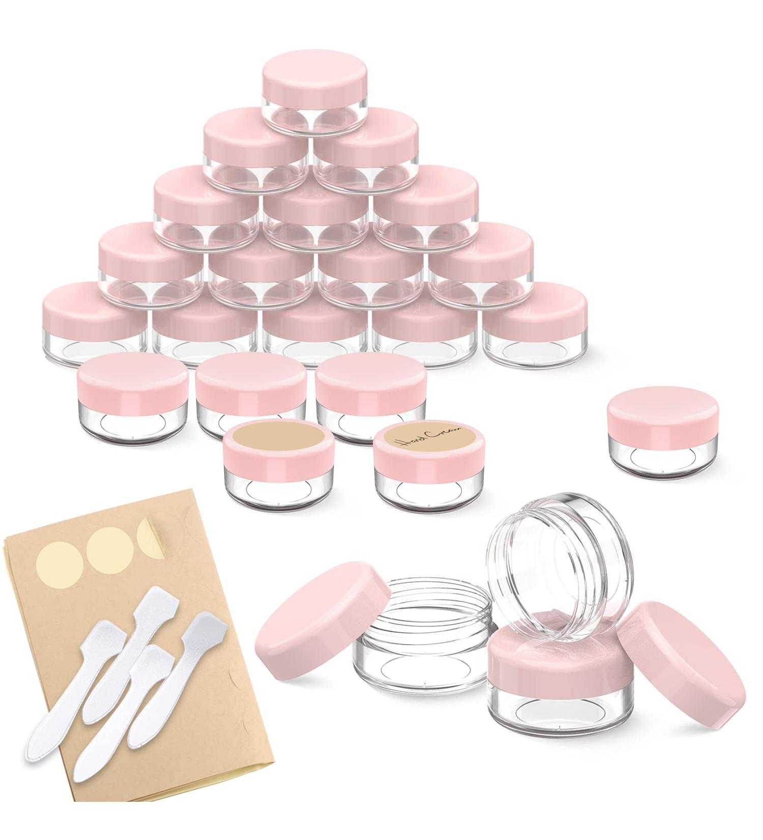 24 Pcs PAMIYO 10ml Clear Empty Jars - Pink Cream Jars for Skincare | International Shipping - Buy Online on GoSupps.com