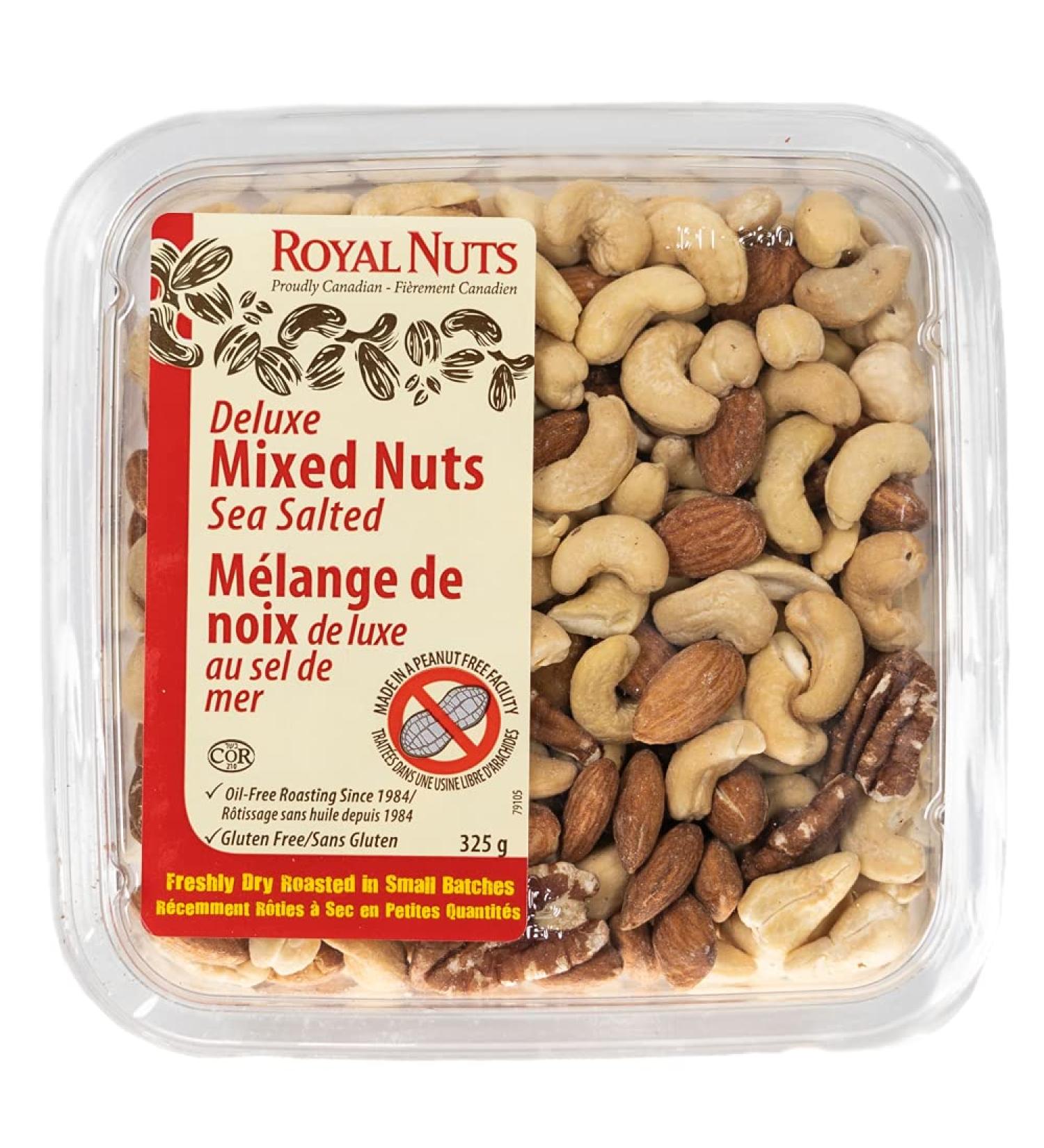 ROYAL NUTS Dry Roasted Deluxe Mix Sea Salted 325 Grams - Buy Online on GoSupps.com