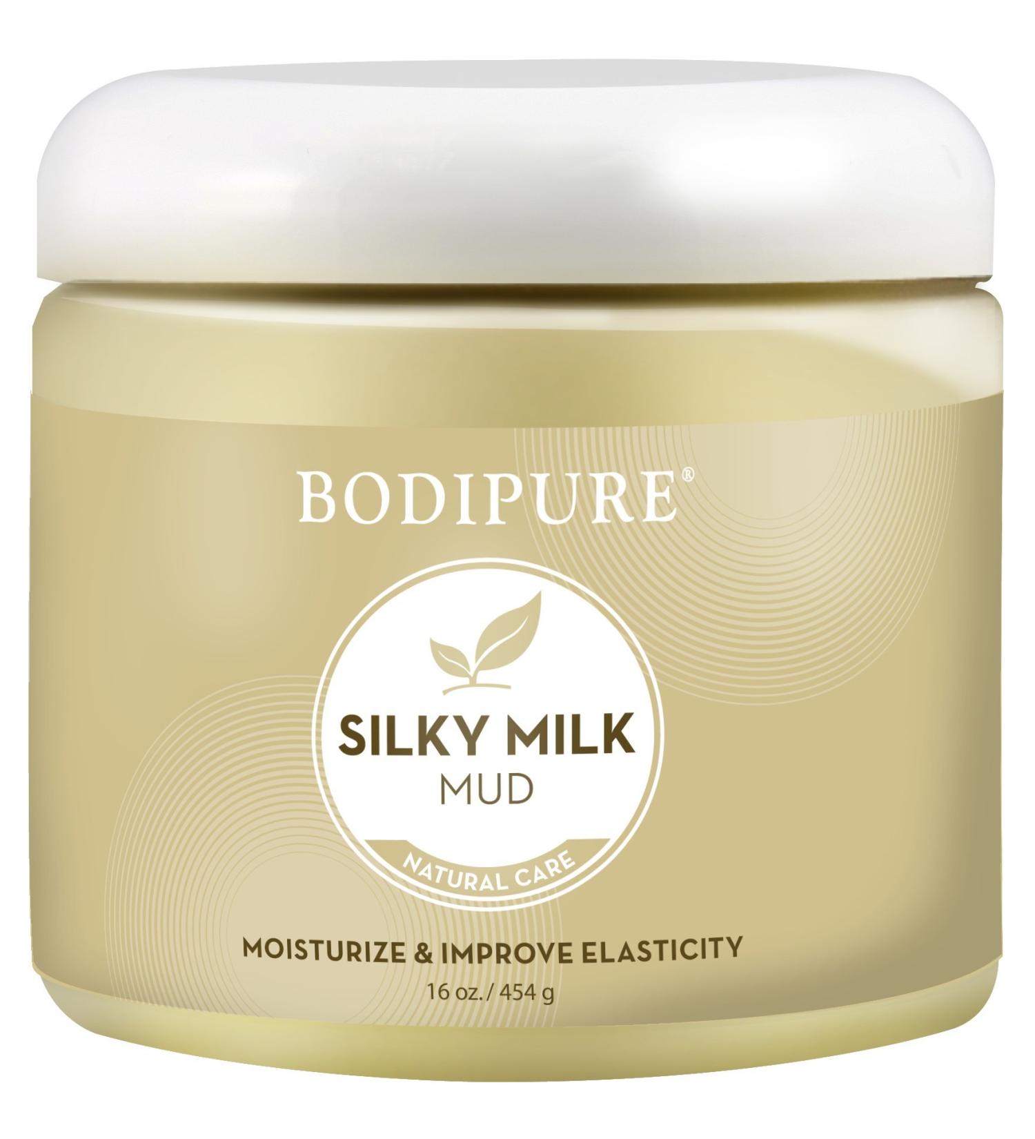 Bodipure Silky Milk Mud Mask - Spa Quality Body Treatment with Essential Milk Proteins & Vitamins - Moisturizing & Re-hydrating - 16 Ounce - Buy Online on GoSupps.com
