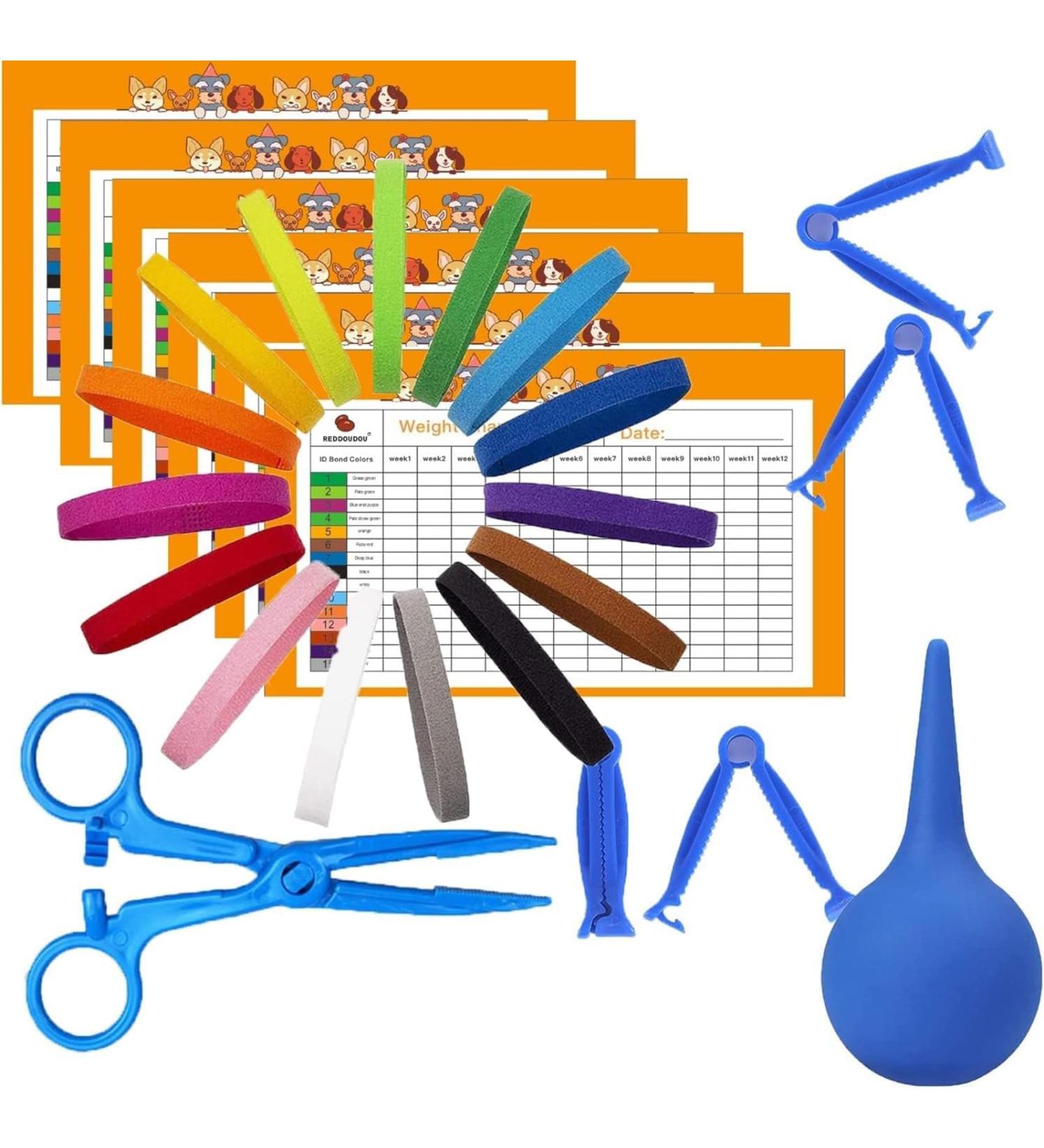 Puppy Whelping Kit - Whelping Kits for Puppies and Kittens Including 12 ID Collars 6 Record Keeping Charts and More - Buy Online on GoSupps.com