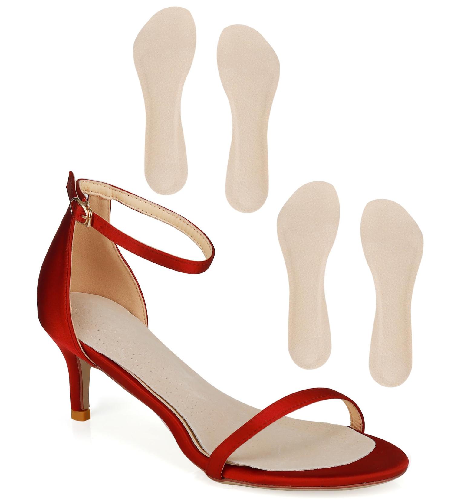 Buy 2 Pairs Pigskin High Heel Cushion Inserts | Adhesive Arch Support & Anti-Slip Sandal Inserts for Pain Relief | Leather Insoles for M-US 7.5-9 Beige - Buy Online on GoSupps.com