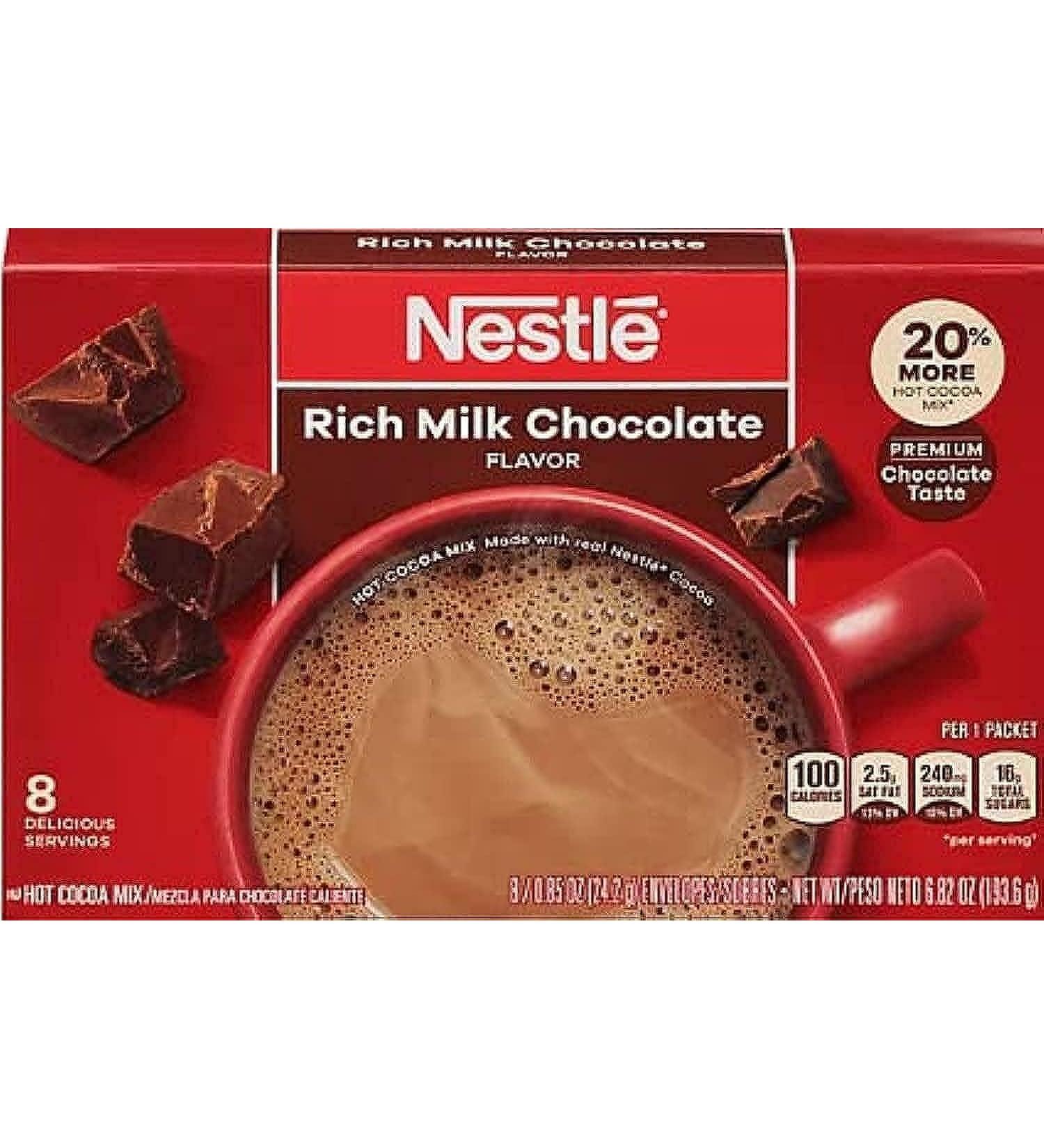 Nestle Hot Cocoa Mix Rich Milk Chocolate 8 x 0.85 ounces Carton