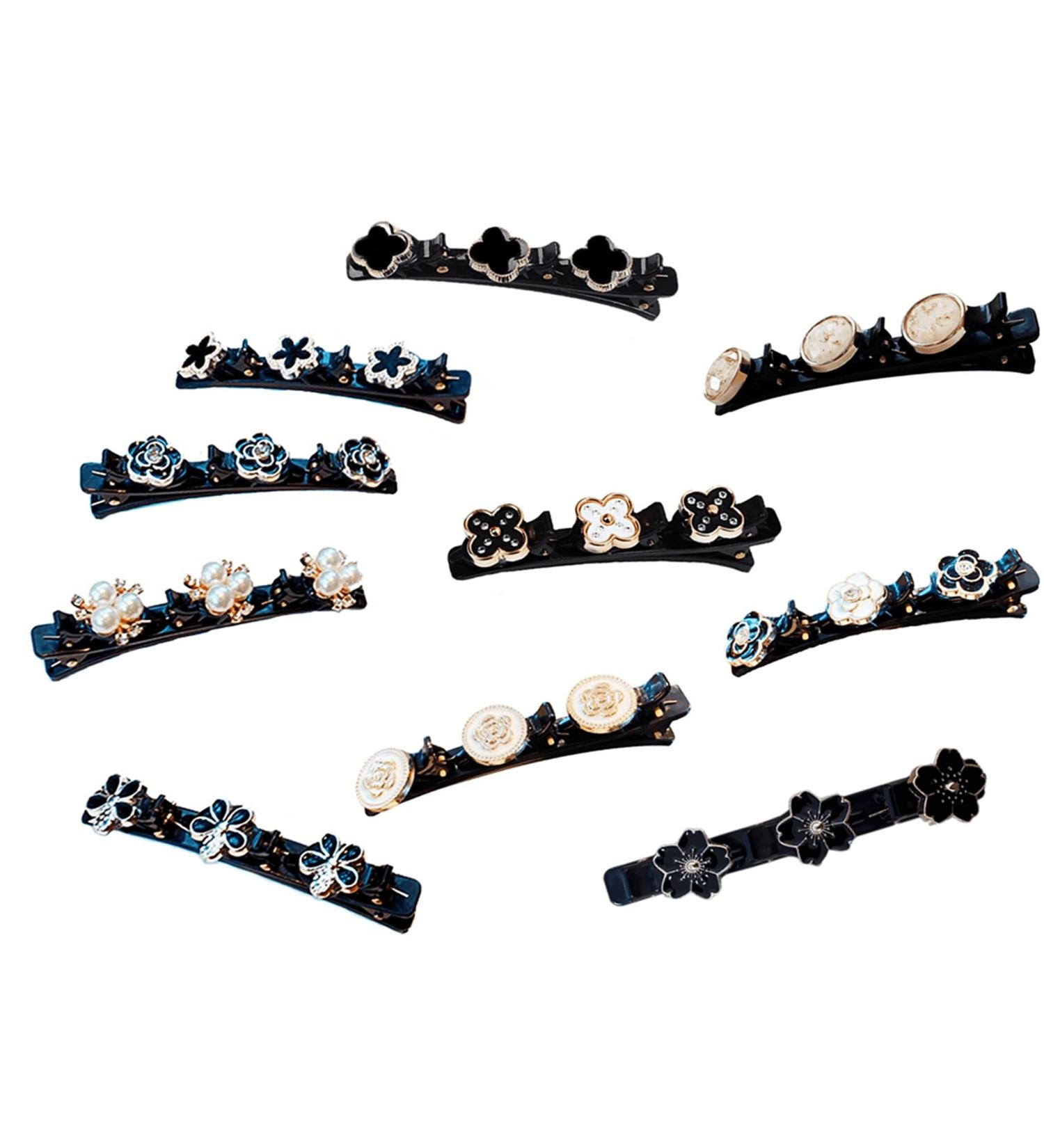 Qazuoik 10 Pcs Black Double Braided Hair Clips for Women - Non-Slip Tooth-Shaped Barrettes - Stylish Hair Accessories Gift Set - Buy Online on GoSupps.com