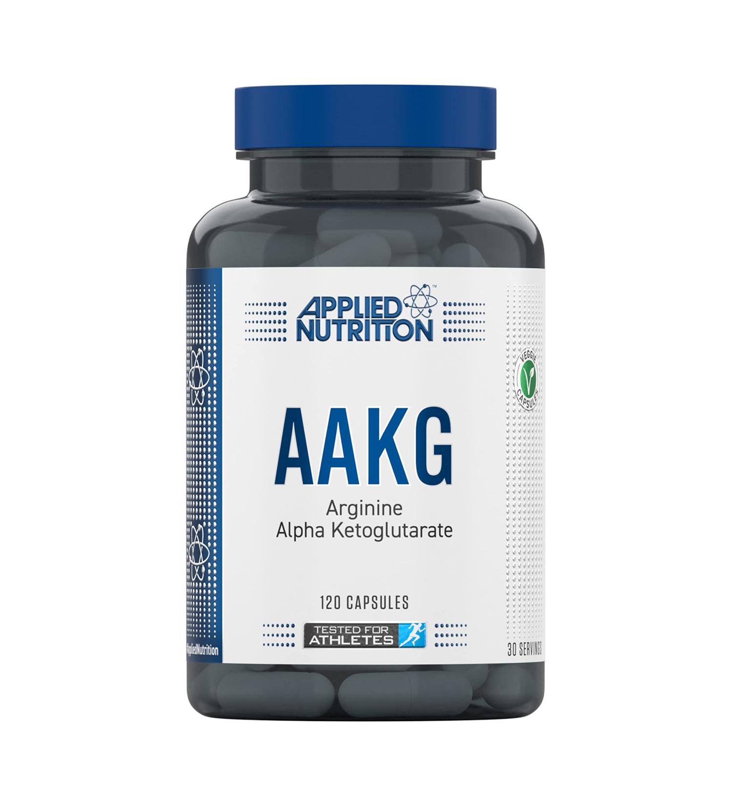 Applied Nutrition AAKG - L Arginine Alpha Ketoglutarate 800mg Capsules | Nitric Oxide Pre Workout Supplement | Muscle Pump & Energy Booster (120 Capsules) - Buy Online on GoSupps.com