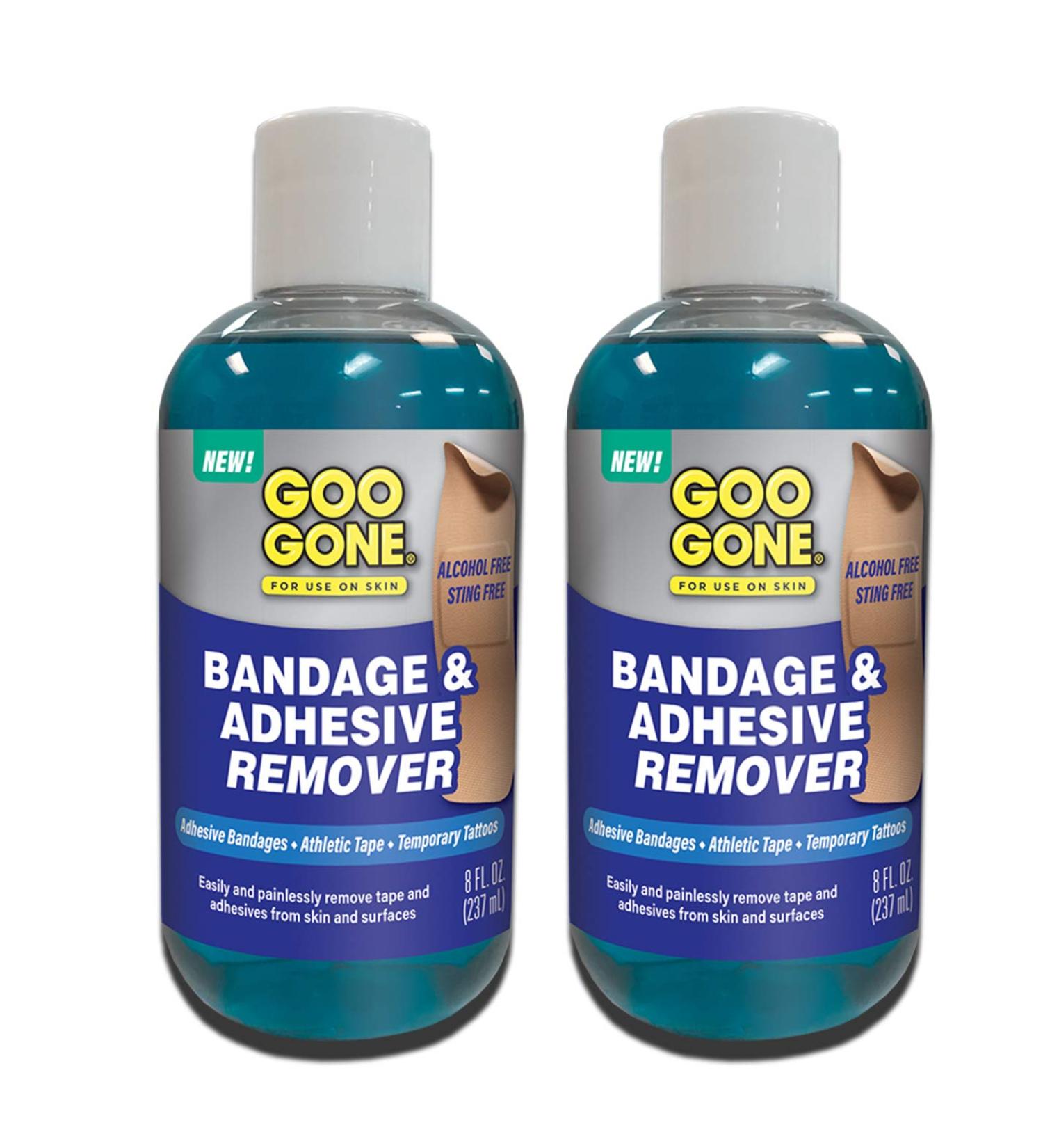 Goo Gone Bandage & Adhesive Remover 8oz (2 Pack) - Safe Solution for Removing Bandages & Adhesives - Buy Online on GoSupps.com